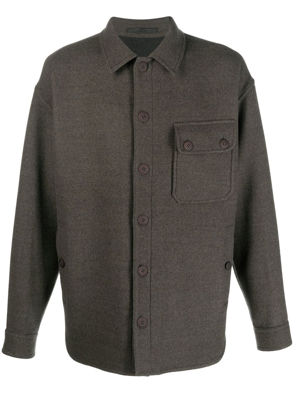 fitted button-up overshirt - 1