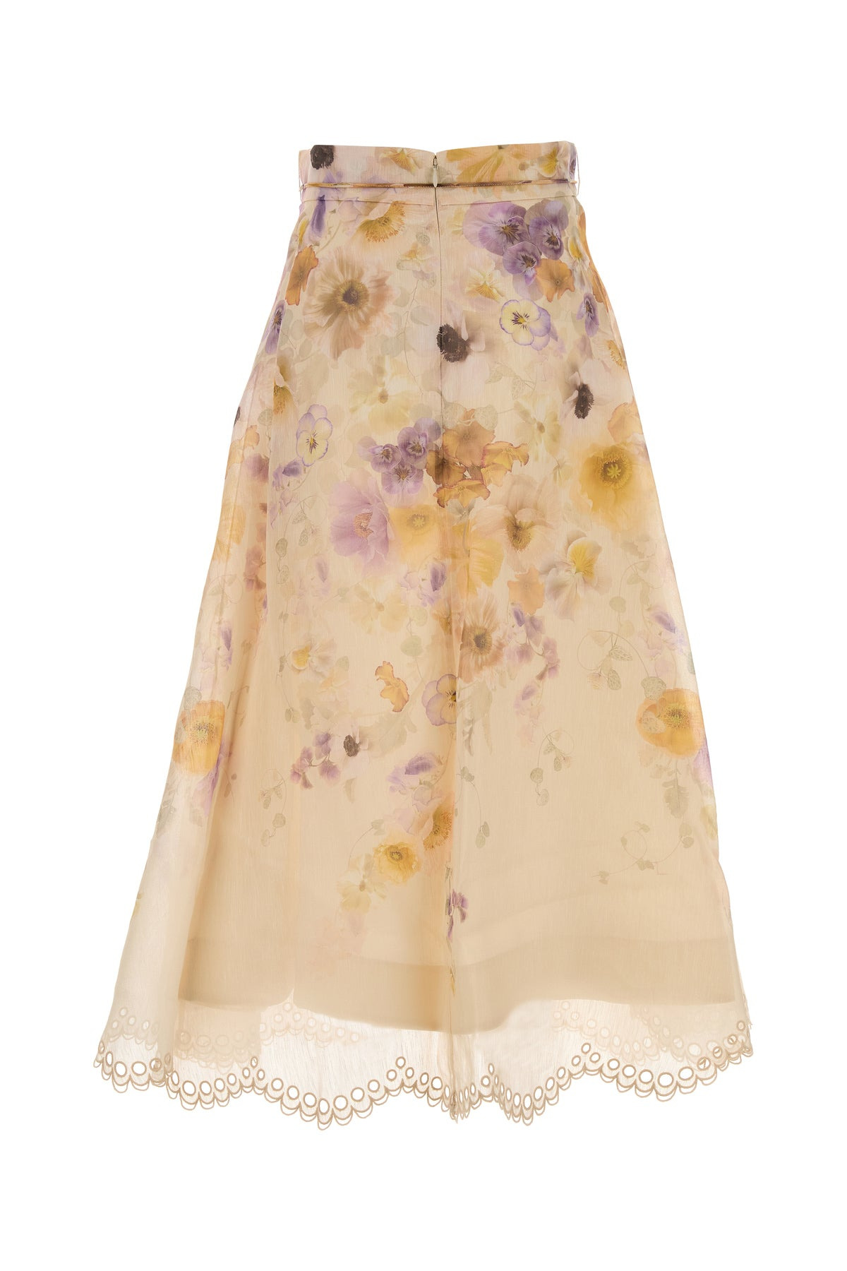 Printed linen blend Memento skirt - 2