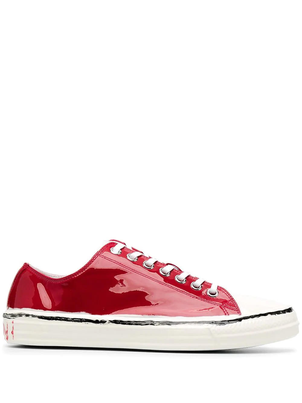 high-shine low top trainers - 1