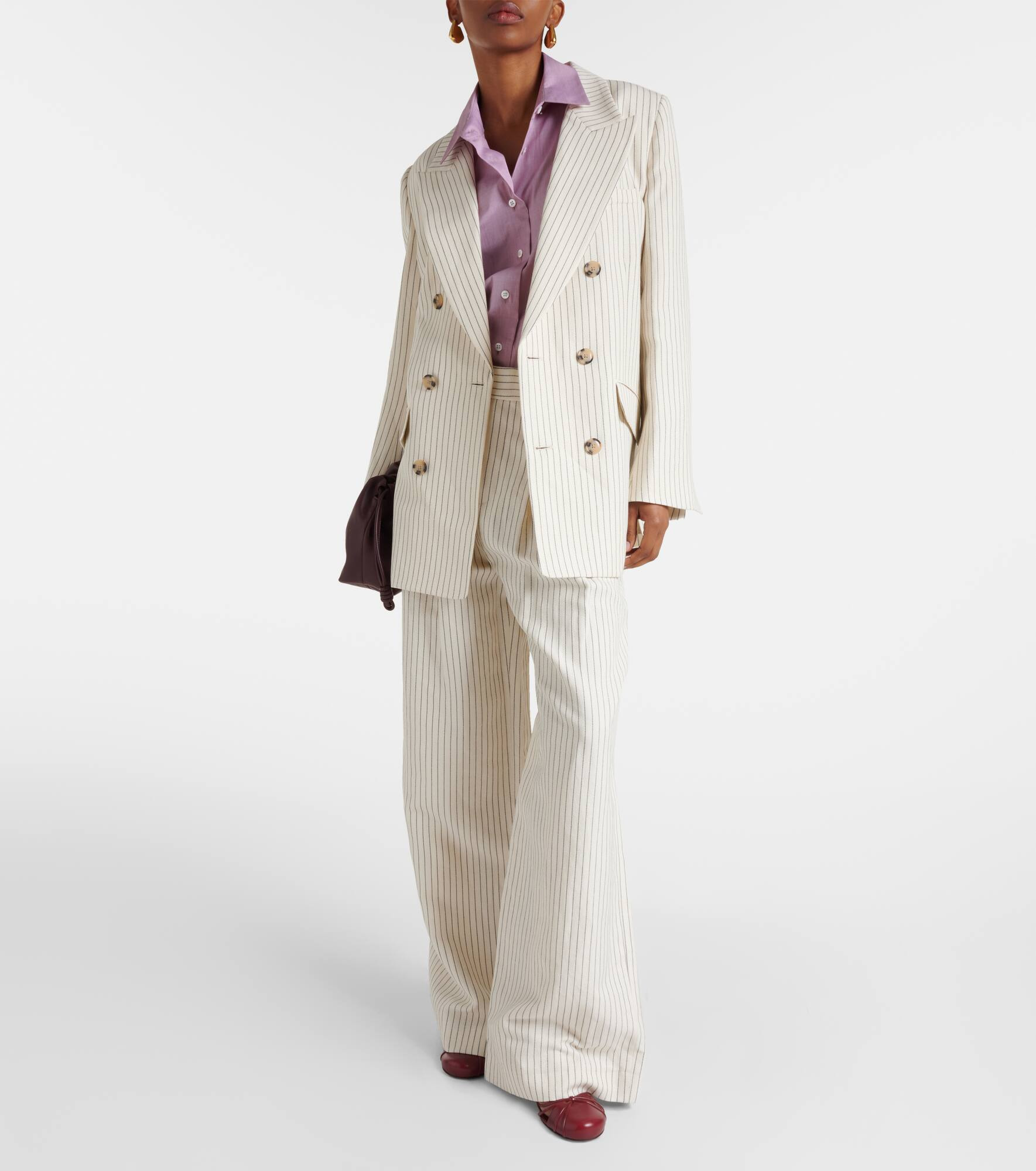 Striped cotton and linen blazer - 2