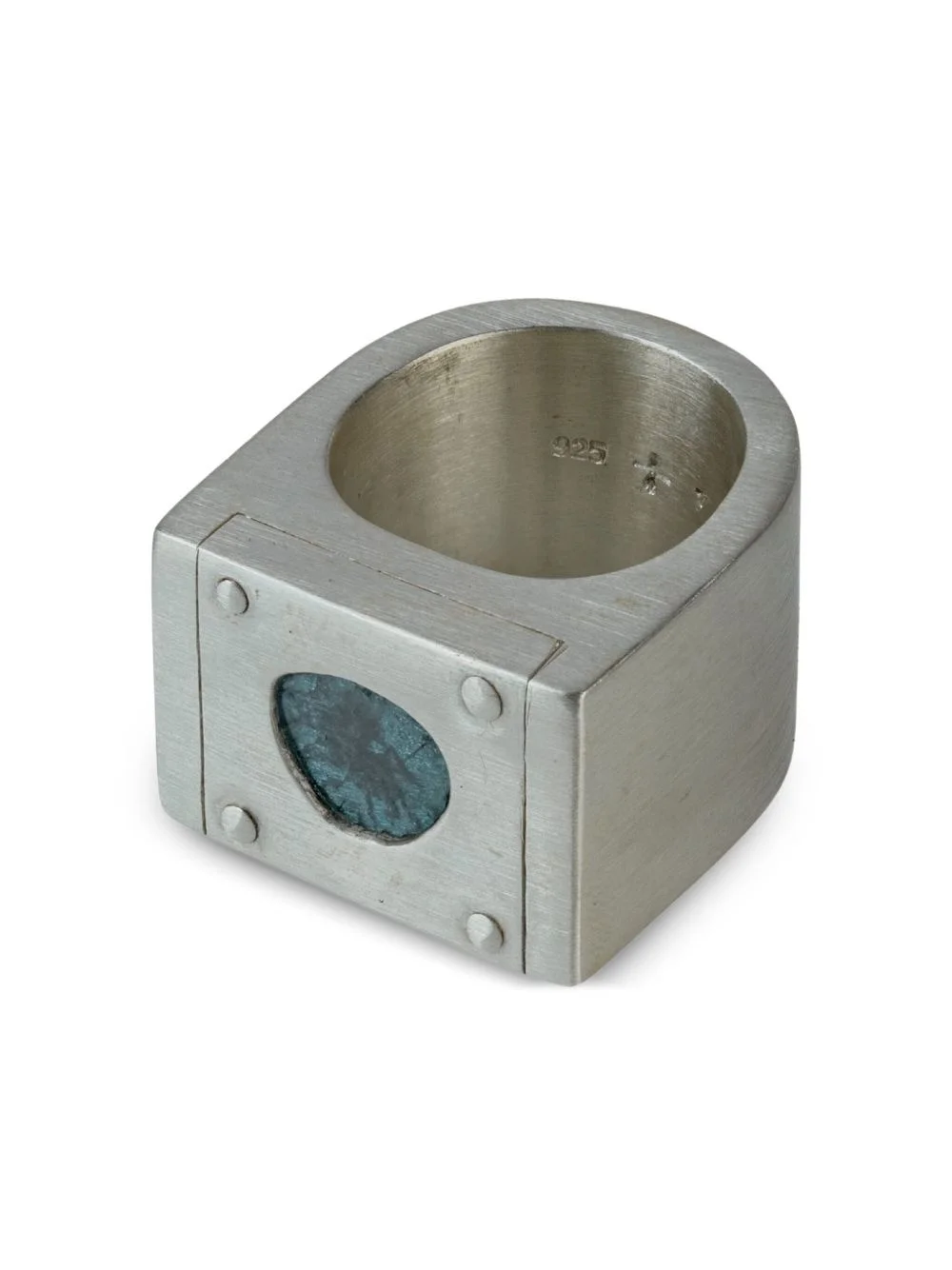 Plate Single blue diamond ring - 1