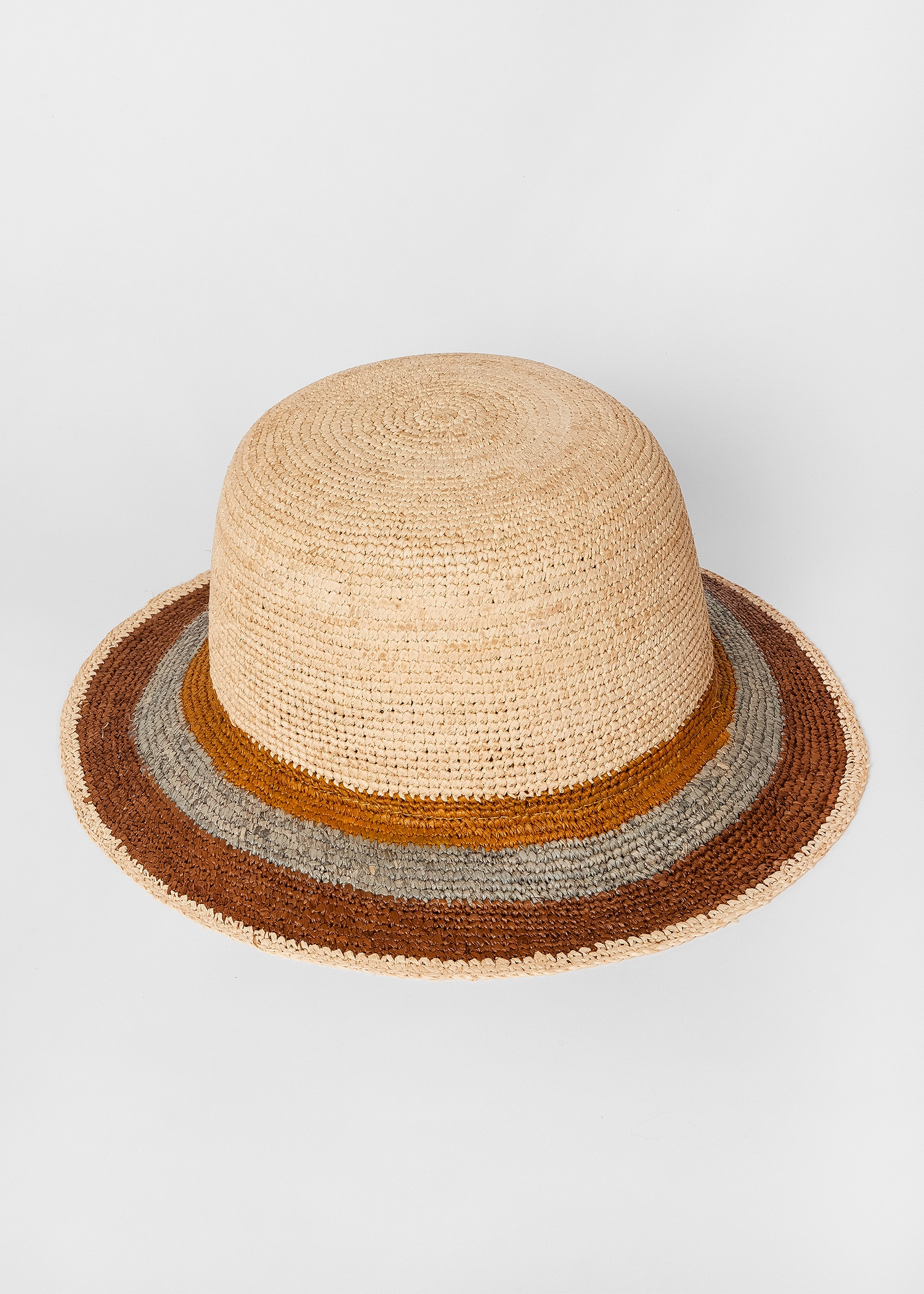 Tan Stripe Straw Hat - 2