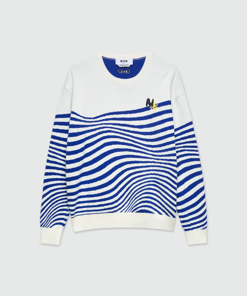 Wave patterned cotton sweater - 1