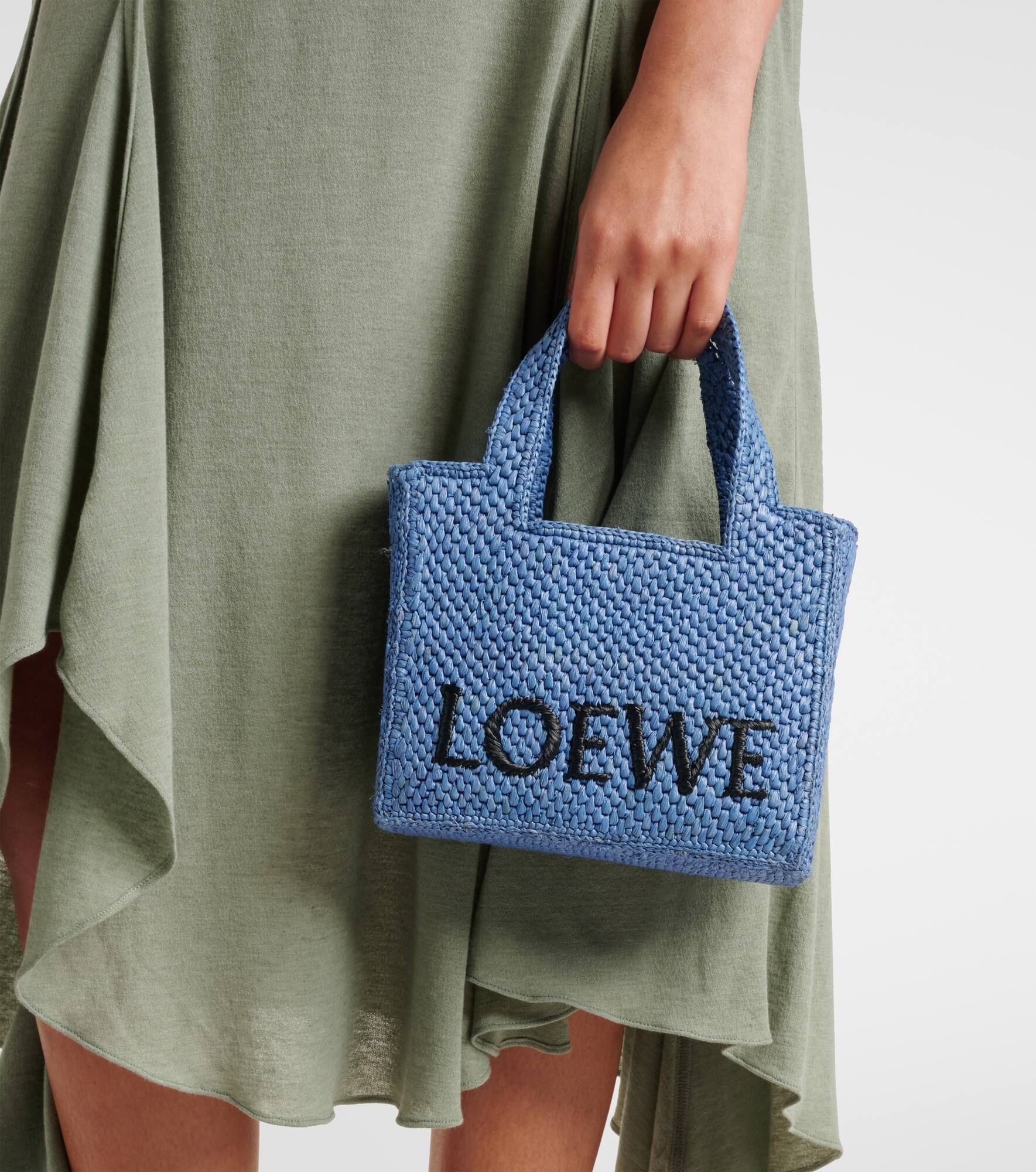 Paula's Ibiza Mini logo raffia shopper - 2