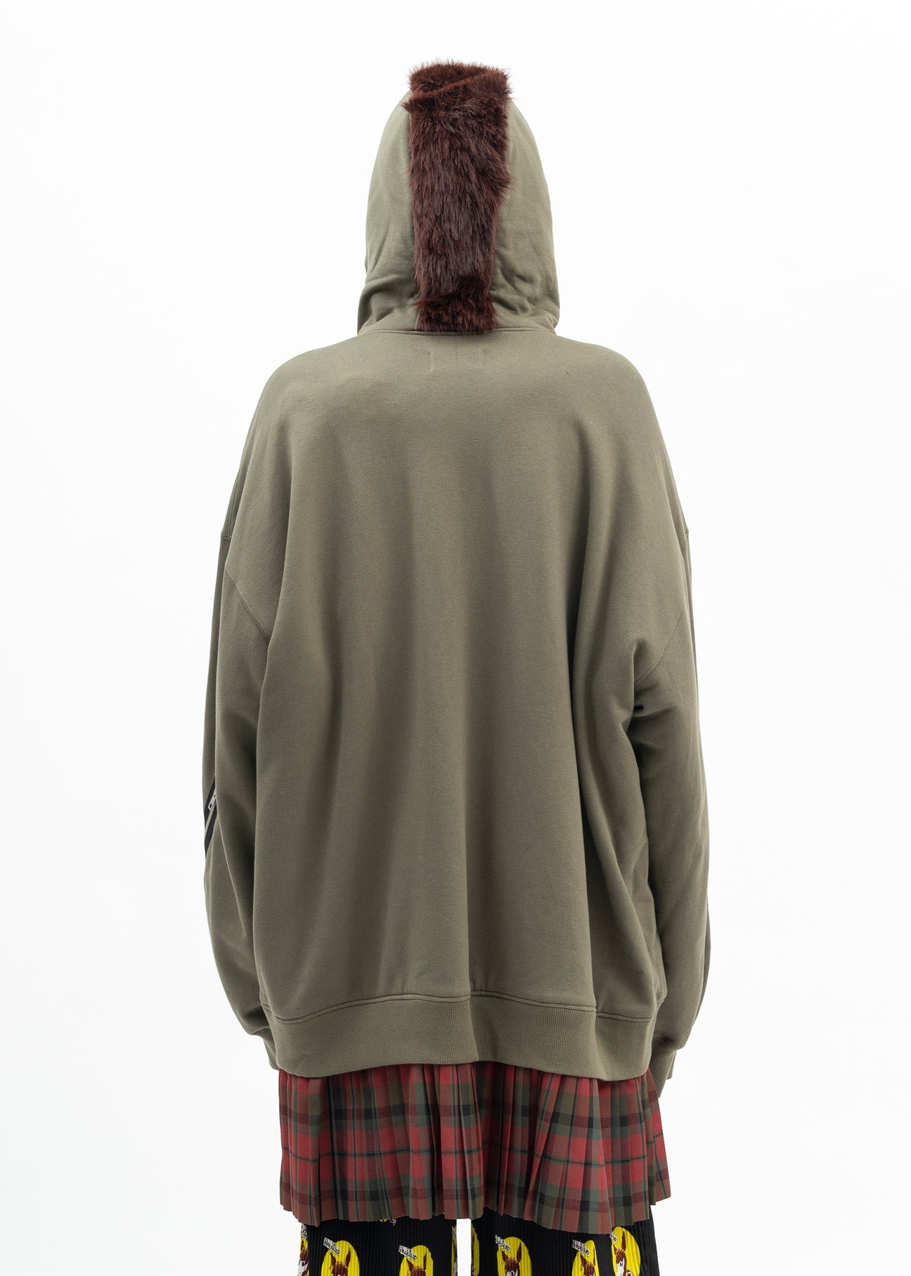 KHAKI GREEN MOHAWK PUNK HOODIE - 3