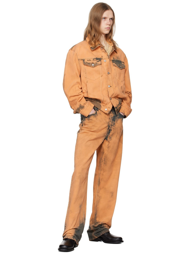 Dries Van Noten Orange Bleached Denim Jacket outlook