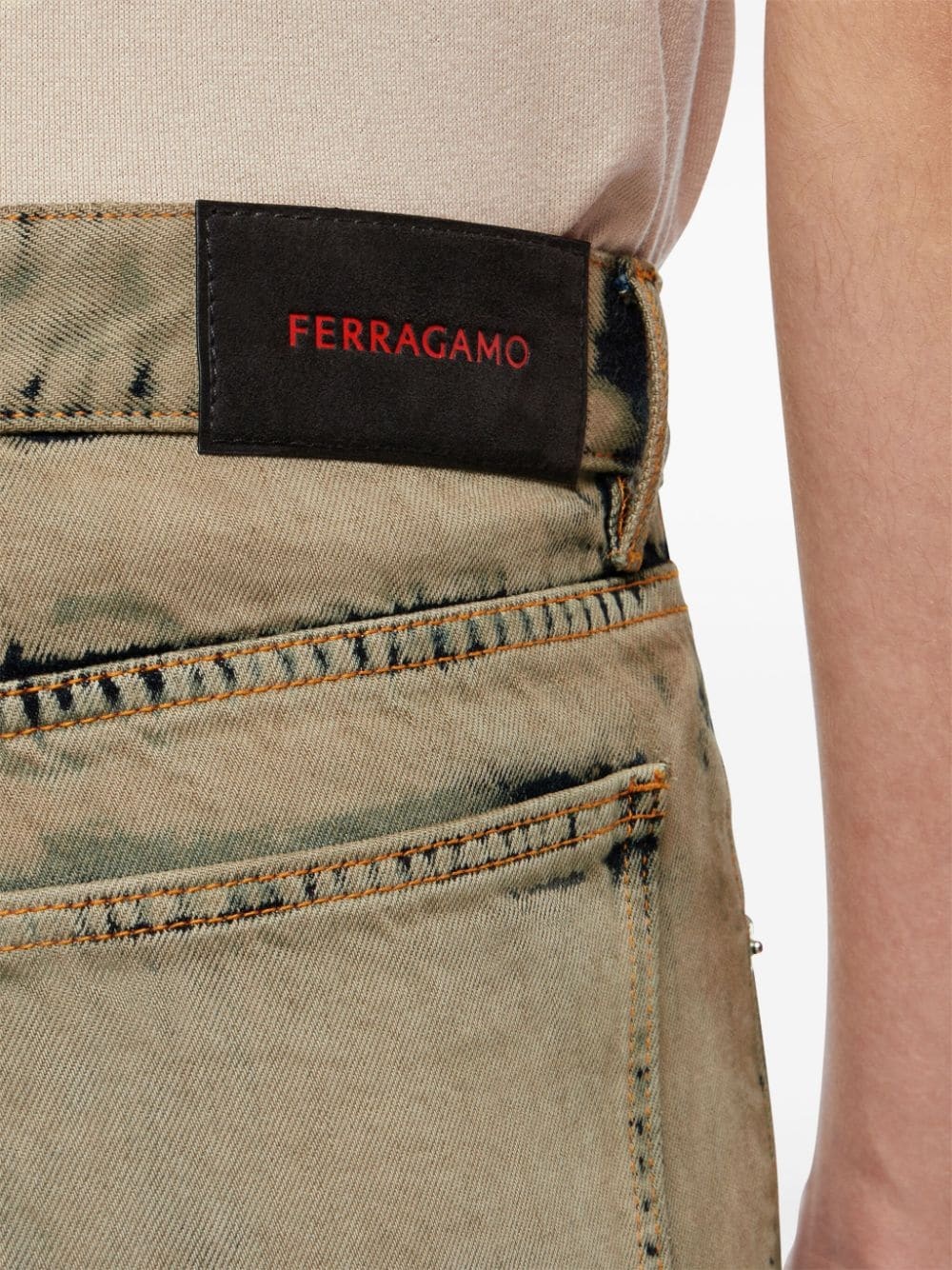 logo-patch cotton trousers - 6