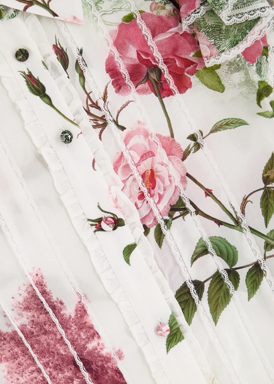 Alice + Olivia Minda Floral-print Silk Blouse - 5