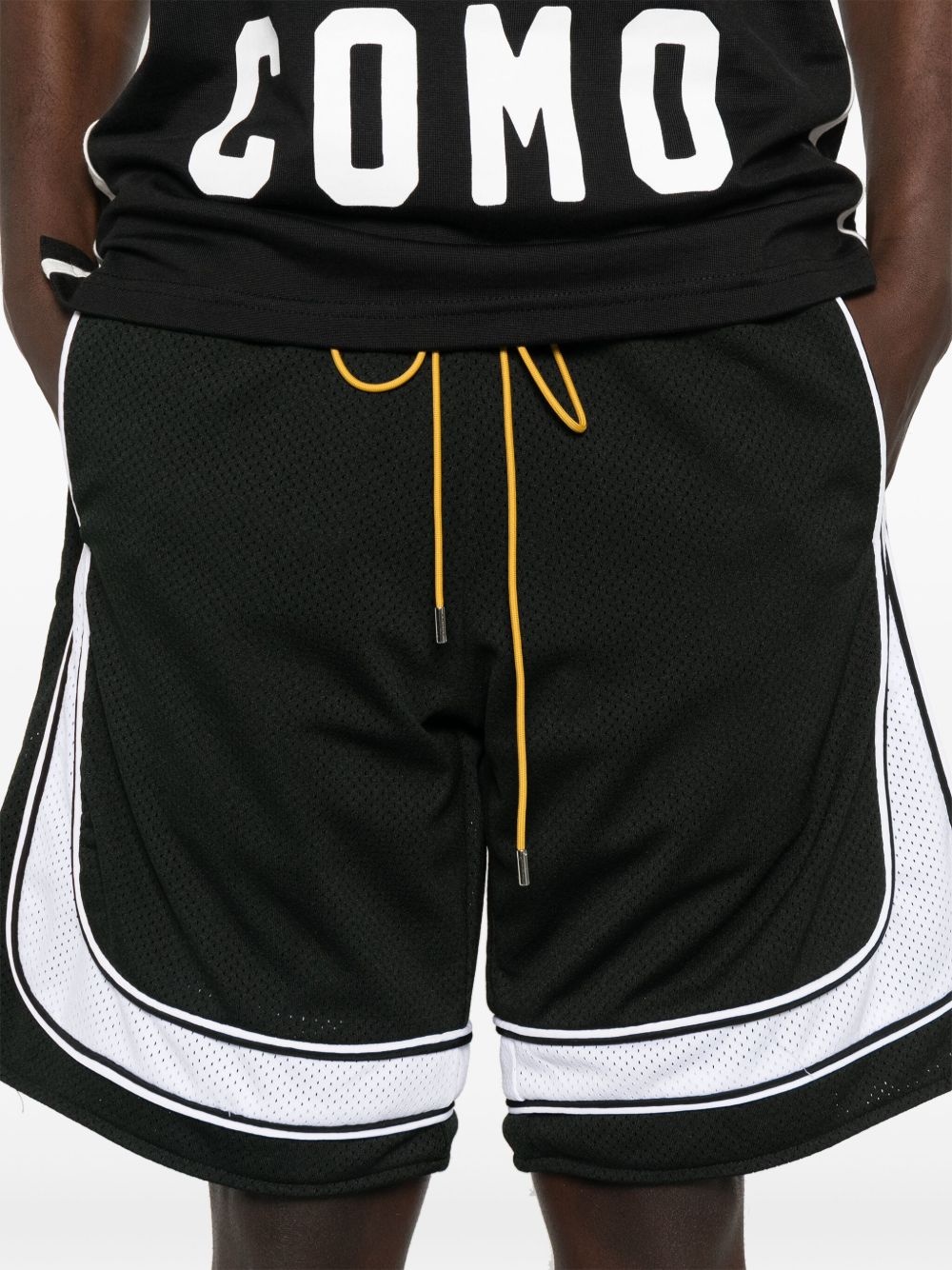 drawstring track shorts - 5