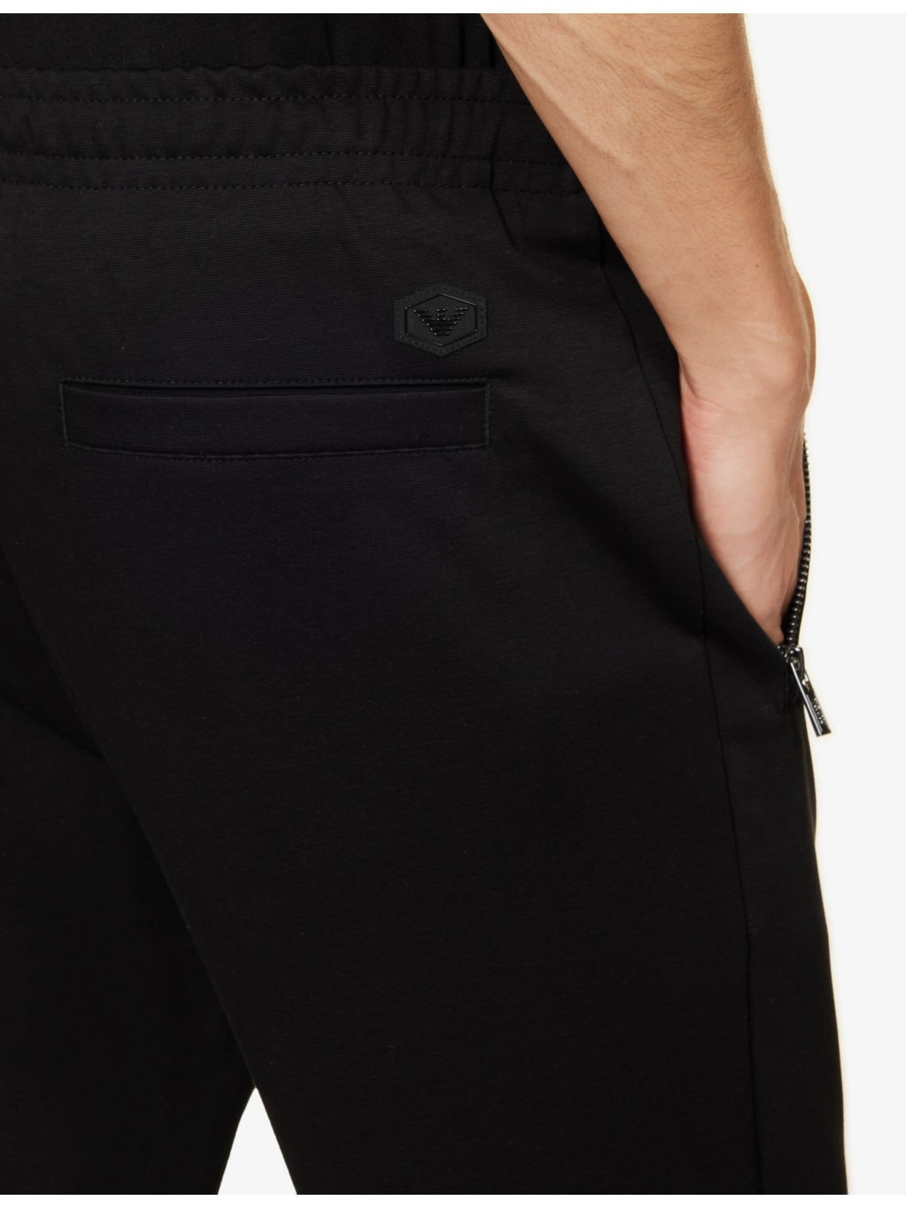 Brand-patch tapered-leg regular-fit cotton-blend jogging bottoms - 5