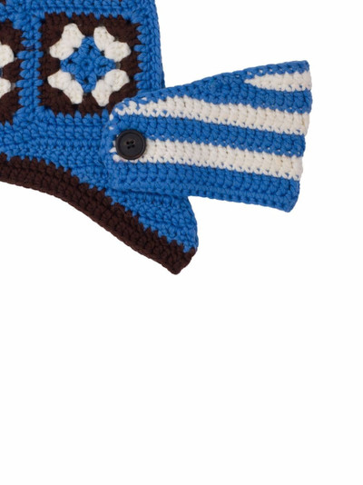 Miu Miu mask-detail crochet hat outlook