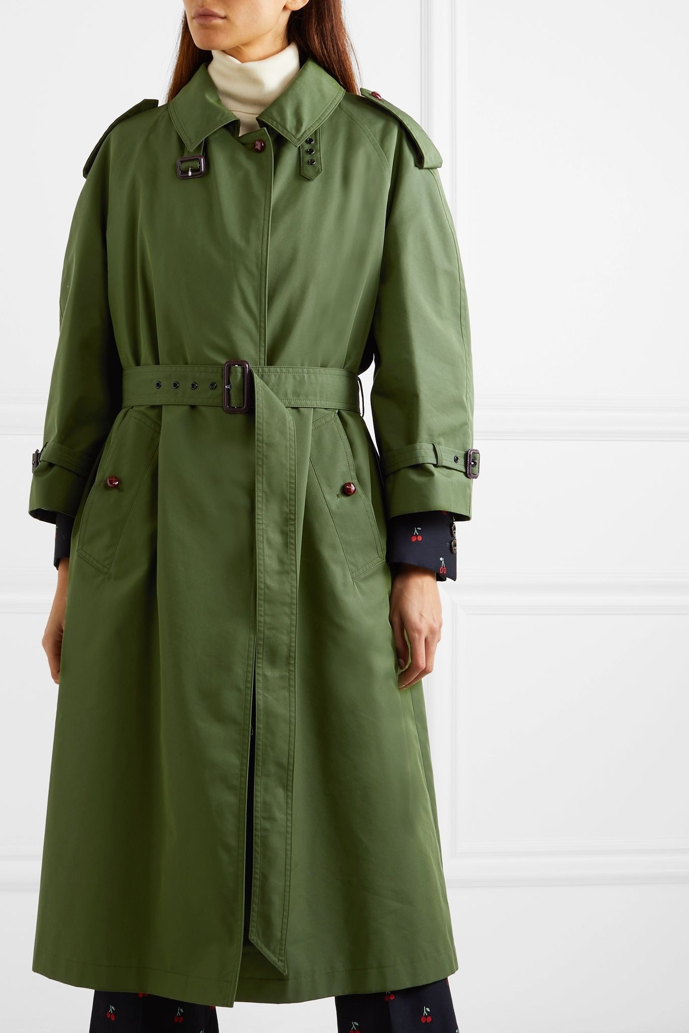 Oversized cotton-blend gabardine trench coat - 3