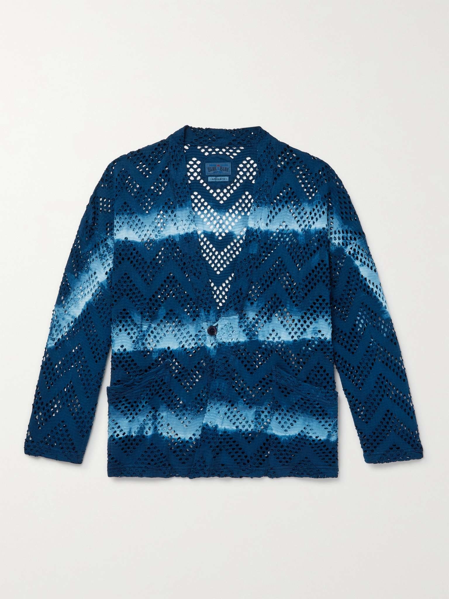 Indigo-Dyed Cotton-Mesh Jacket - 1