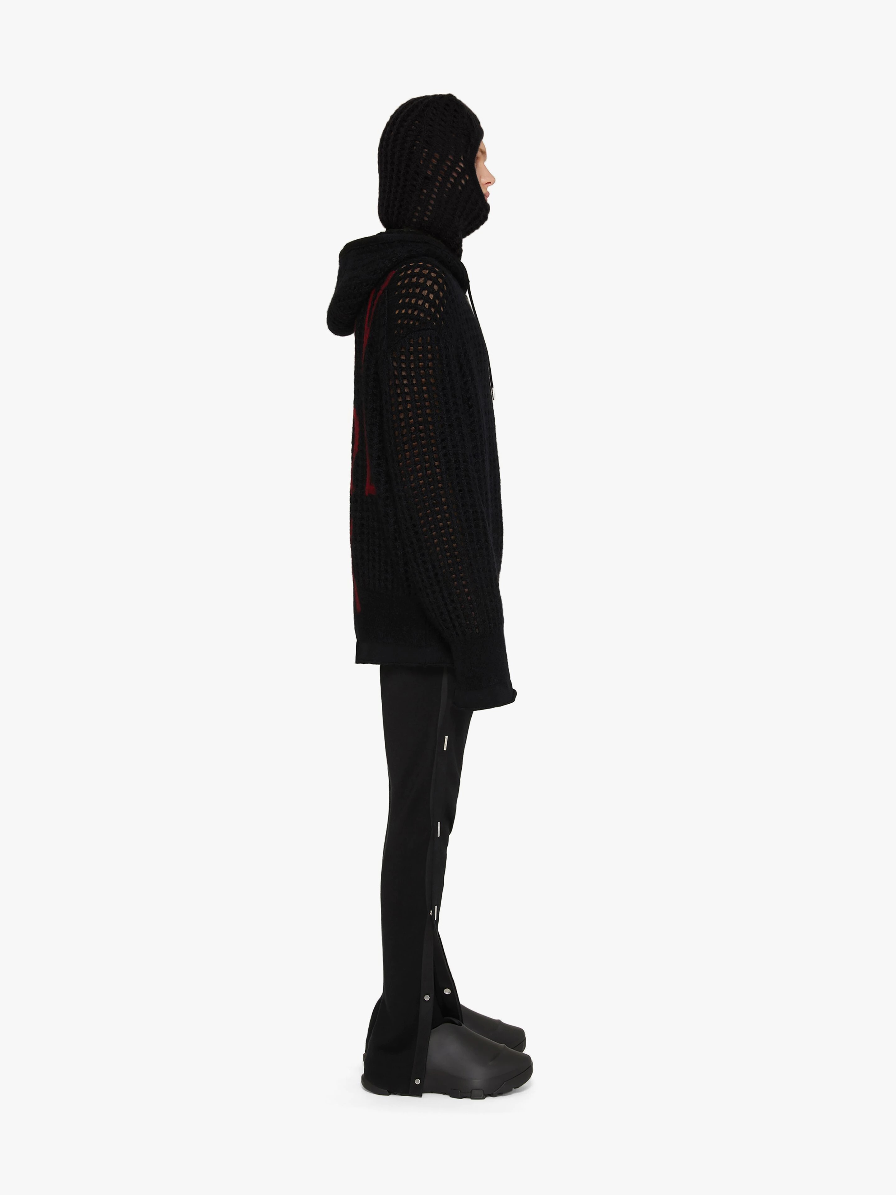 SLIM FIT PANTS IN WOOL AND SILK WITH METALLIC DETAILS - 3
