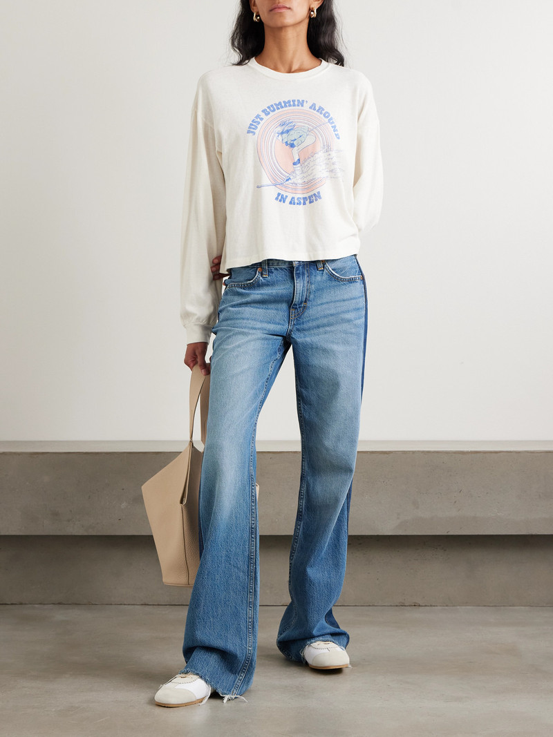 RE/DONE The Californian Frayed Two-tone Mid-rise Wide-leg Jeans outlook