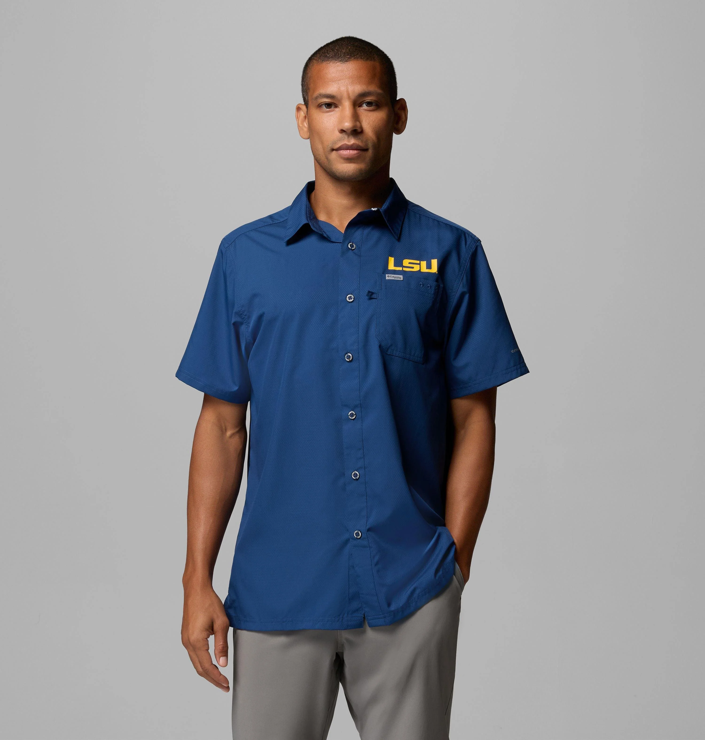 Men's Collegiate PFG Slack Tide Camp Shirt - LSU - 1