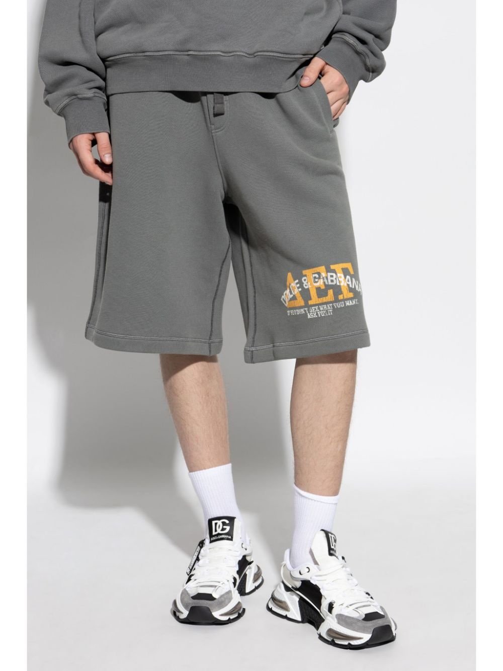 logo-print track shorts - 3