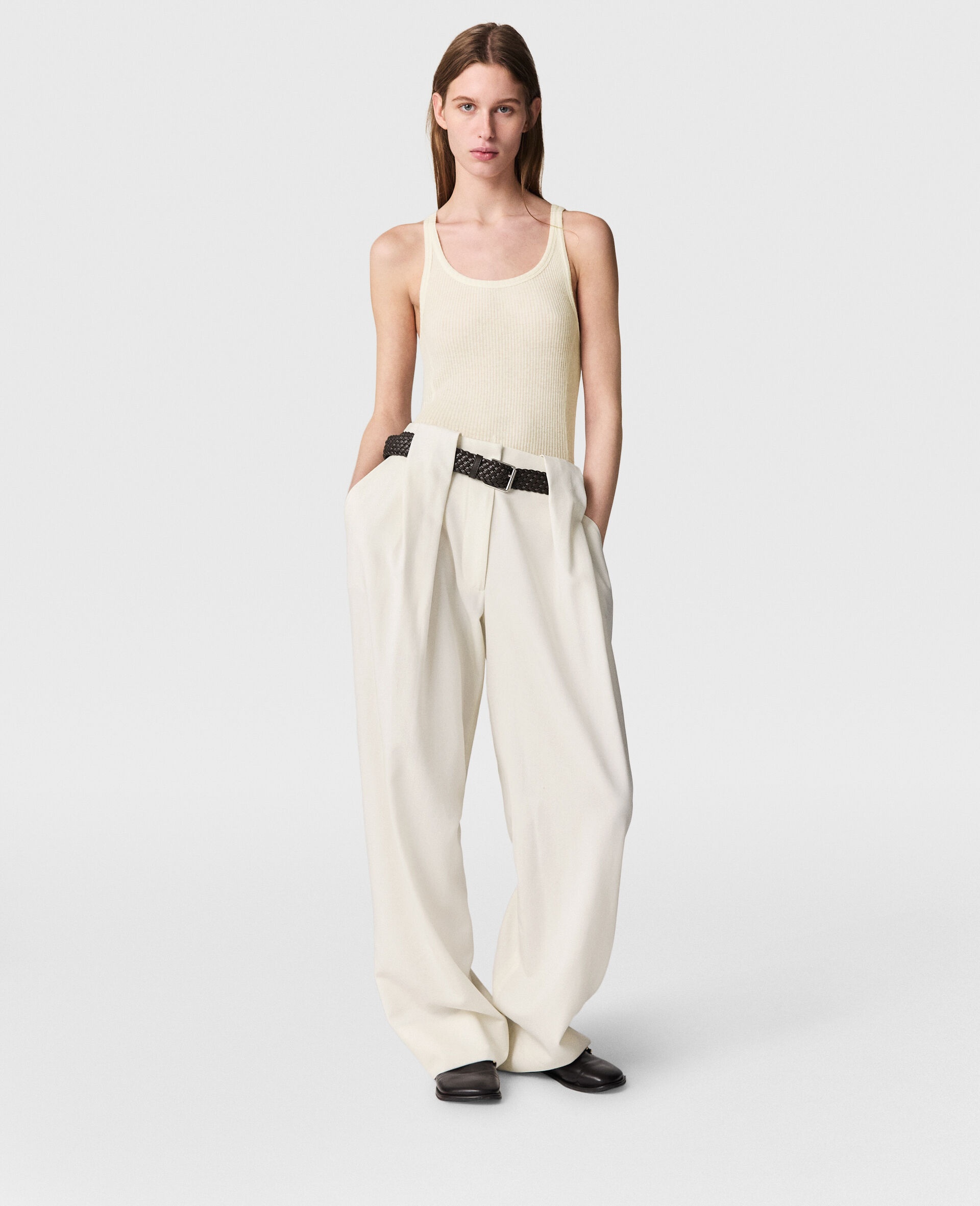 Slouchy Paneled Pleated Pants - 5