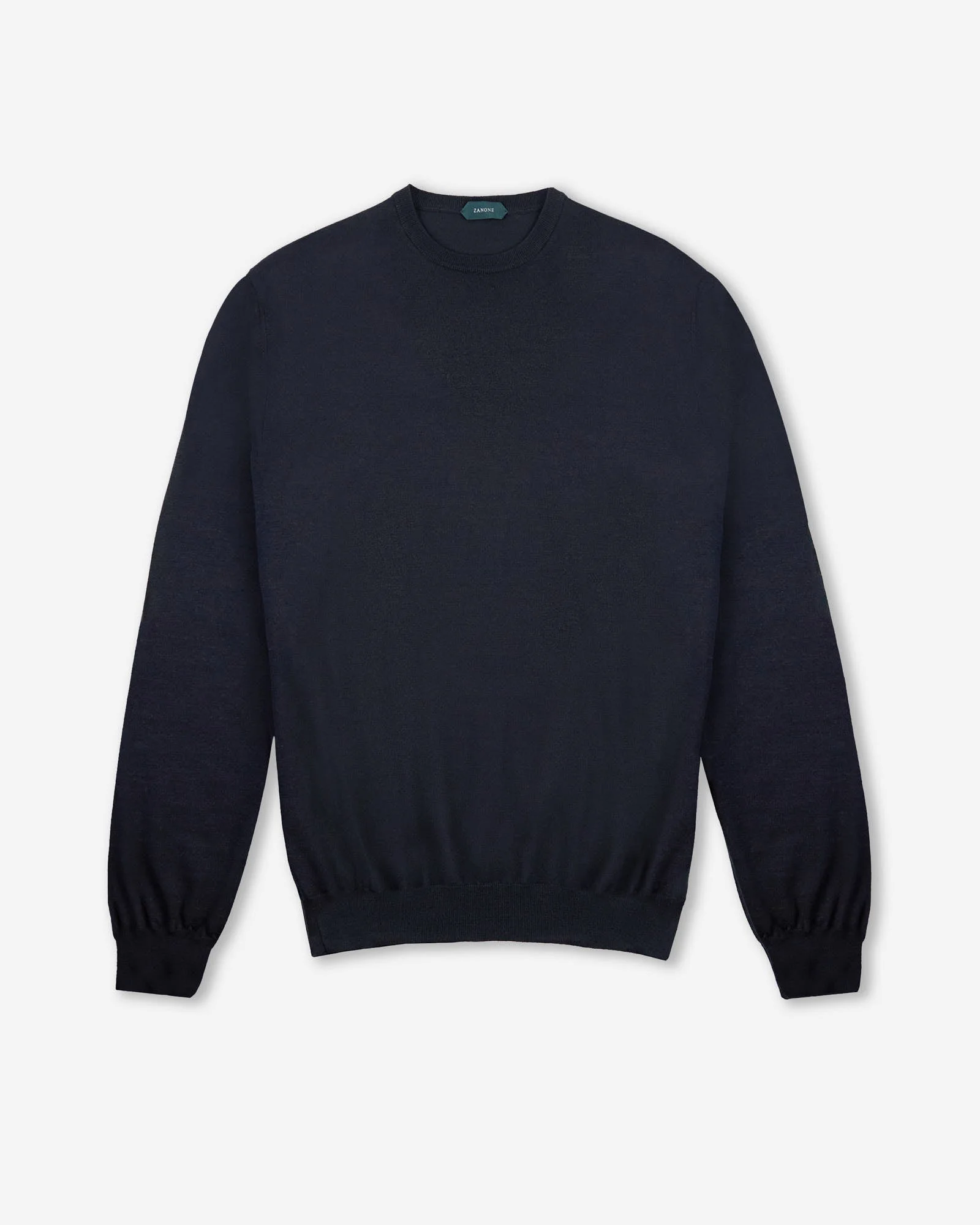Slim-fit crew-neck sweater in certified Flexwool - 1