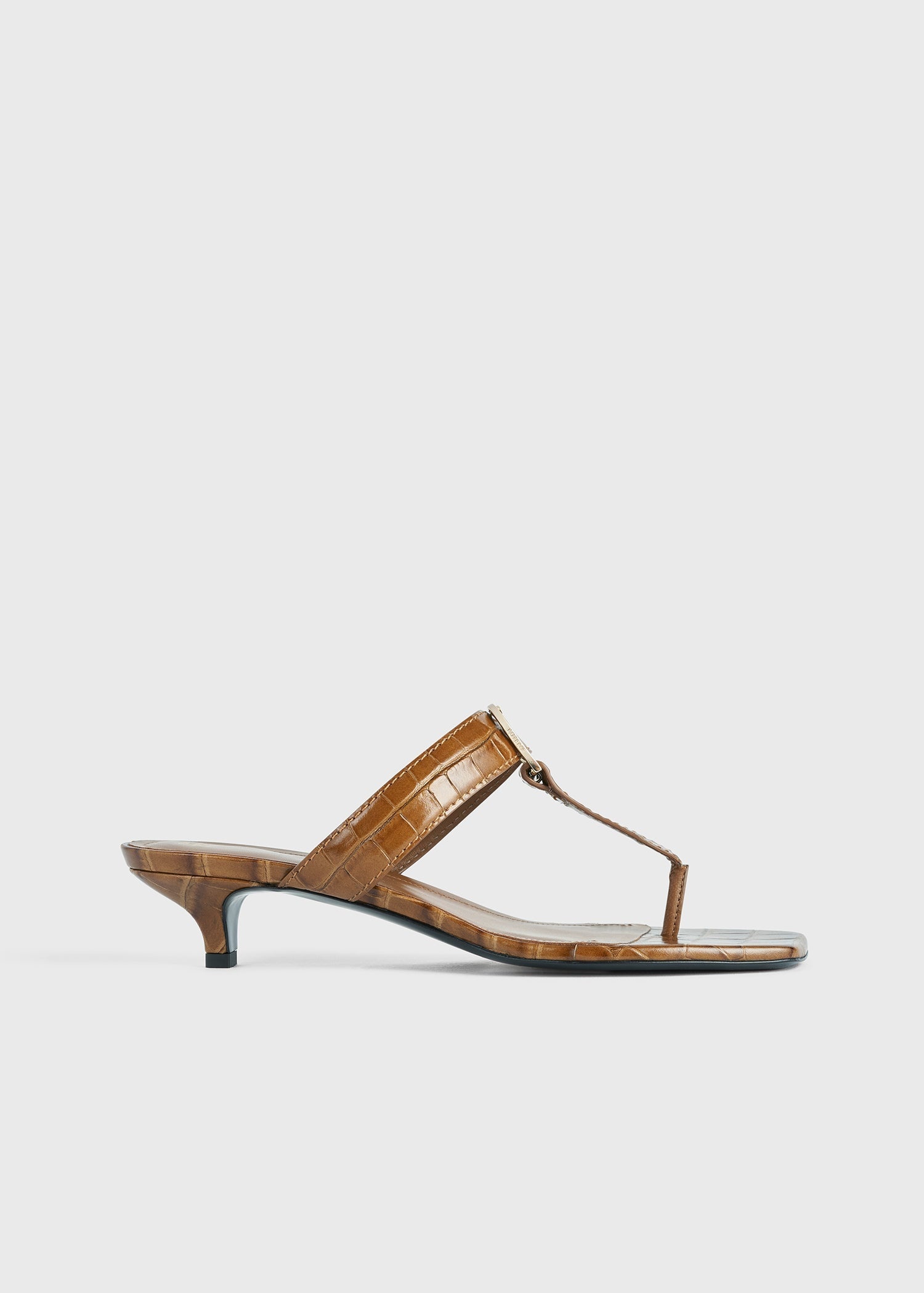 The Belted Croco Flip-Flop Heel camel - 8