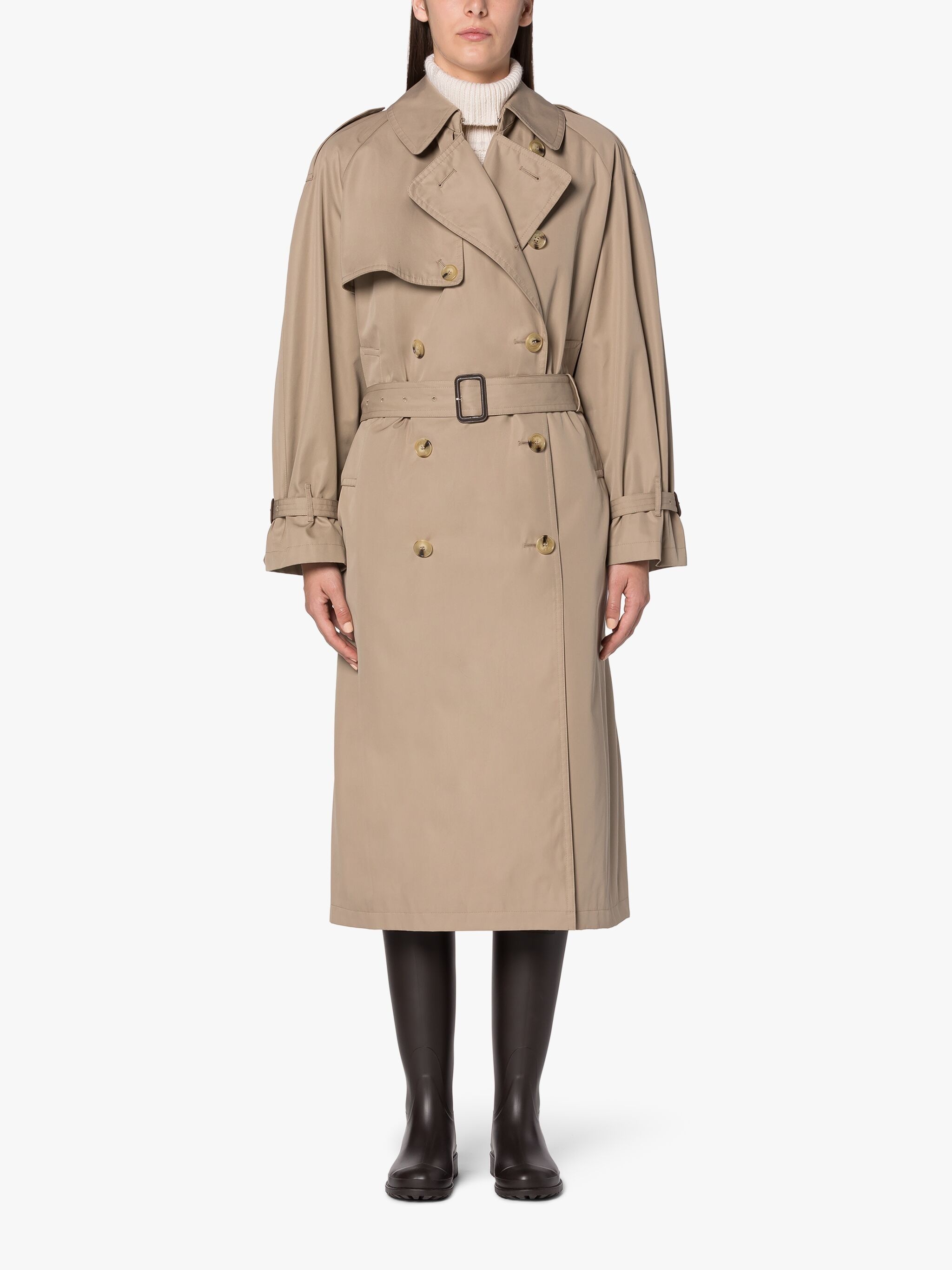 JAMIE SAND GABARDINE COTTON TRENCH COAT - 3