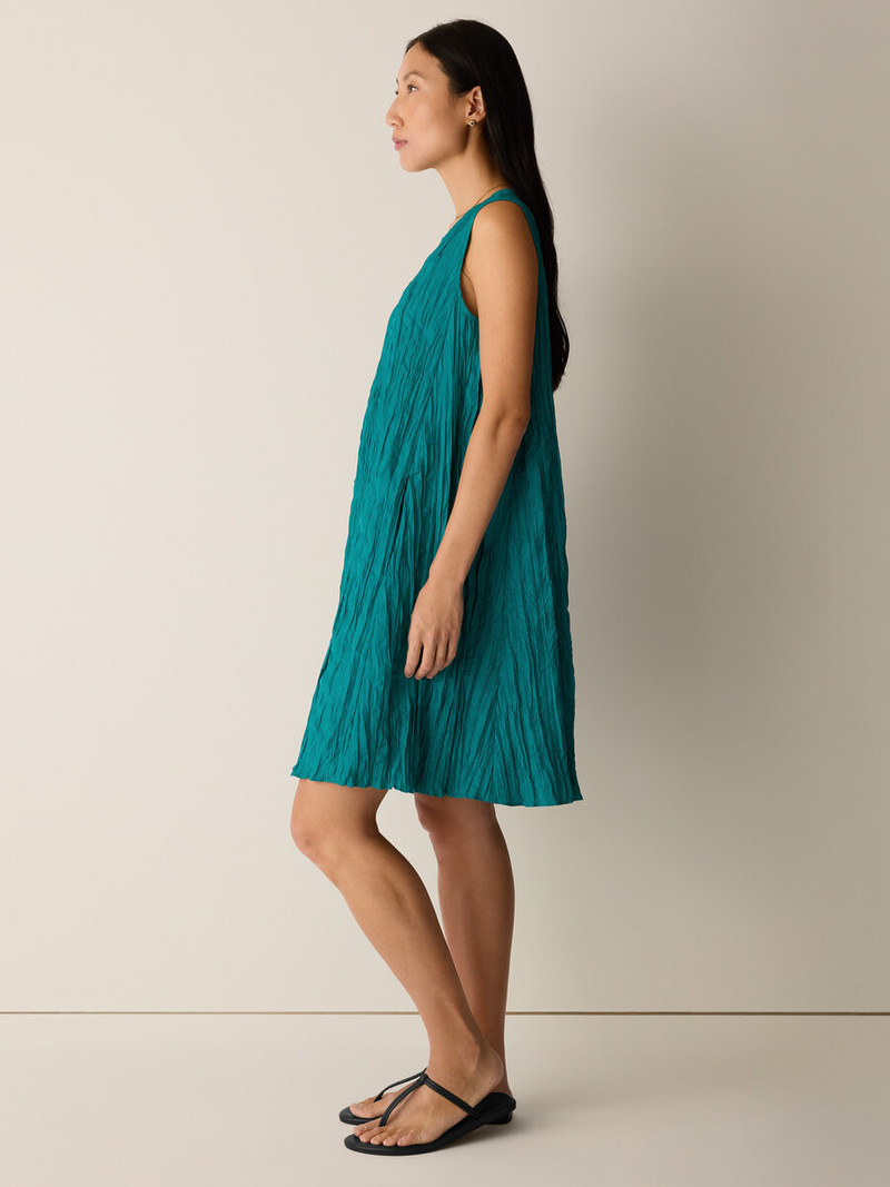 Crushed Silk Round Neck Dress 3