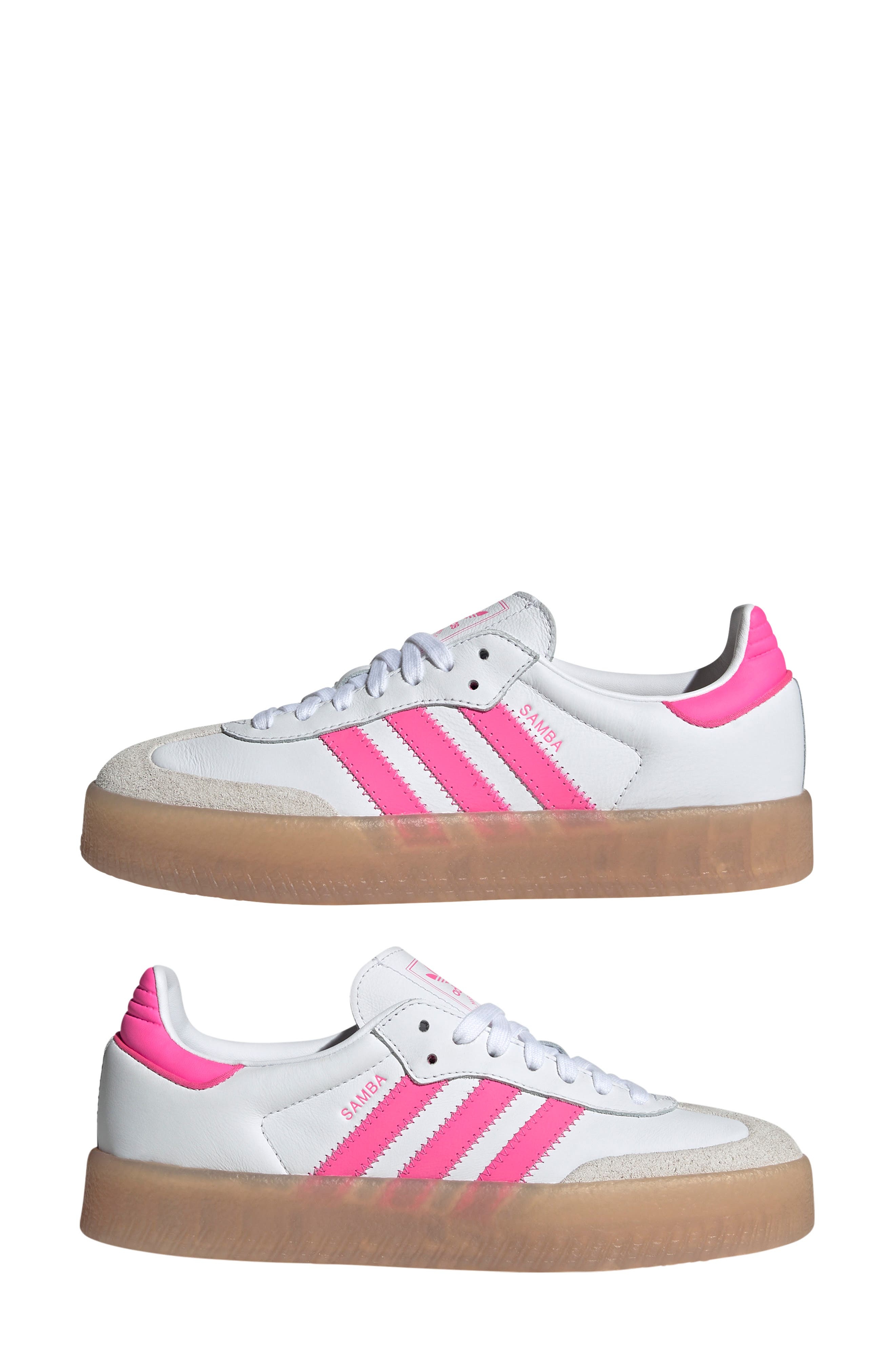 adidas Sambae Sneaker in White/Off White/Lucid Pink at Nordstrom - 8