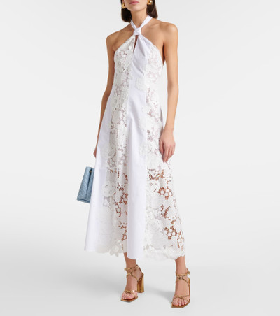 Oscar de la Renta Halterneck cotton lace midi dress outlook