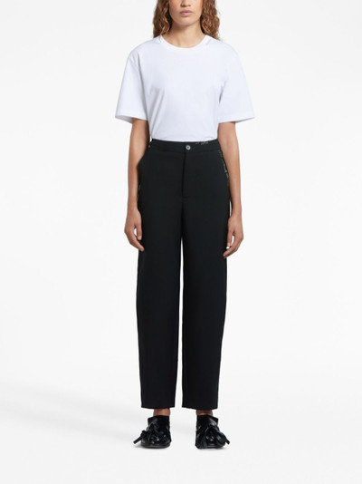Marni logo-embroidered straight-leg trousers outlook