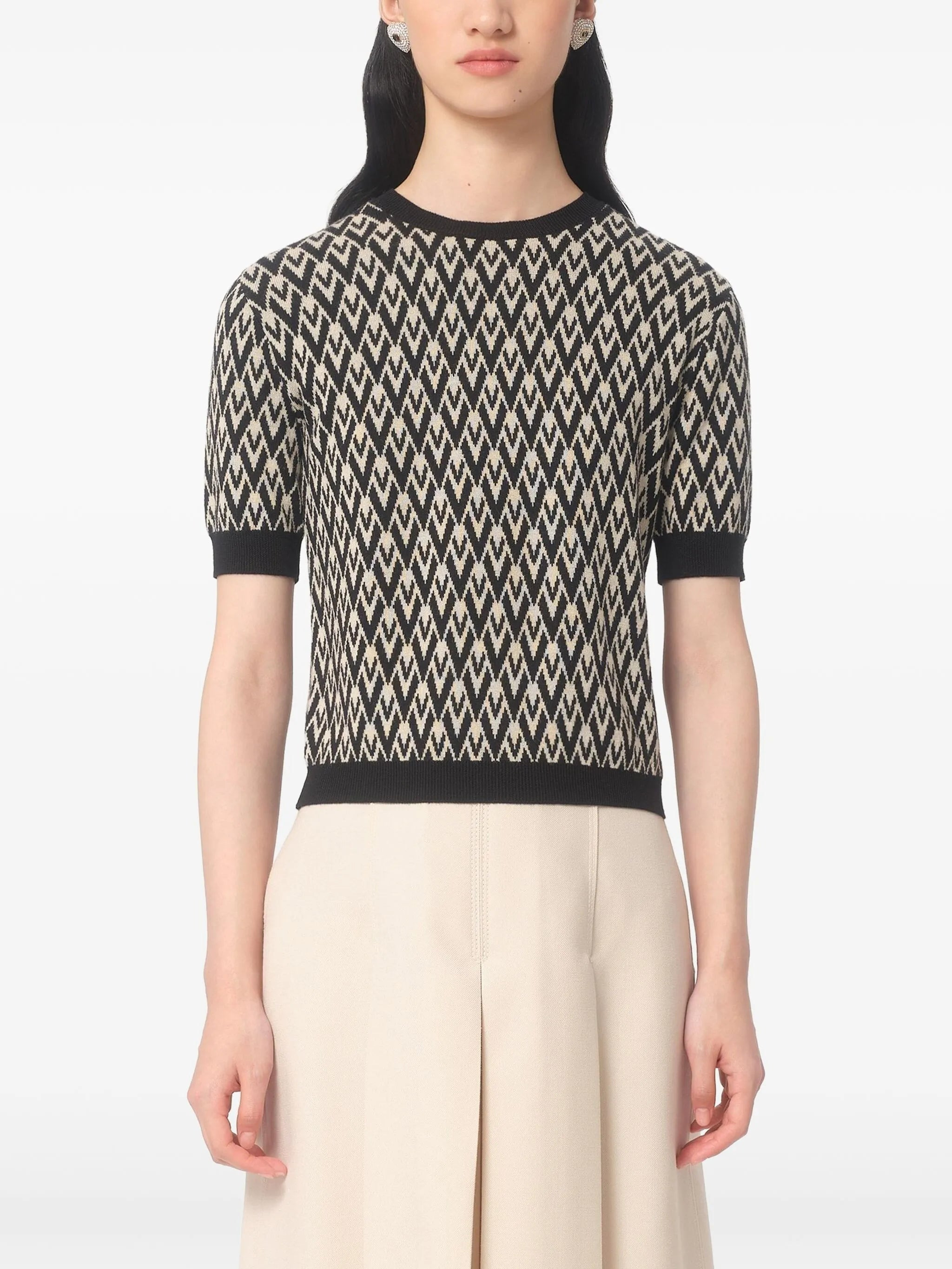 Toute La V jacquard sweater - 3