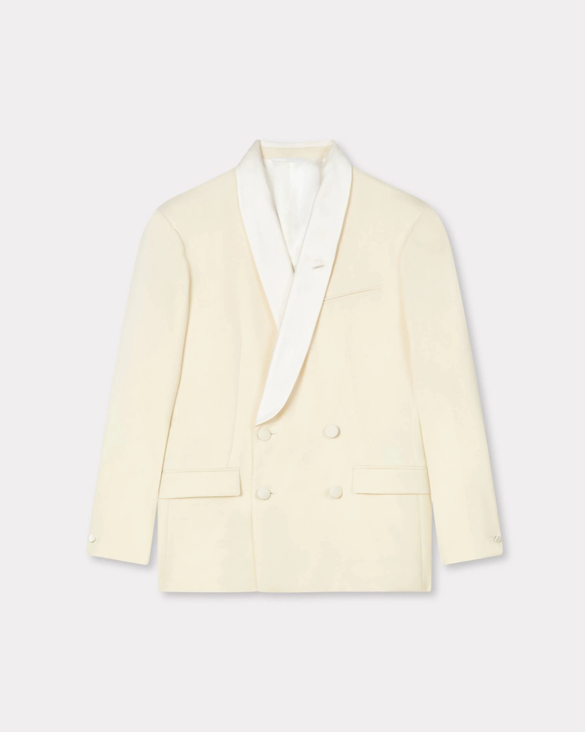 Shawl lapel double breasted jacket in virgin wool - 1