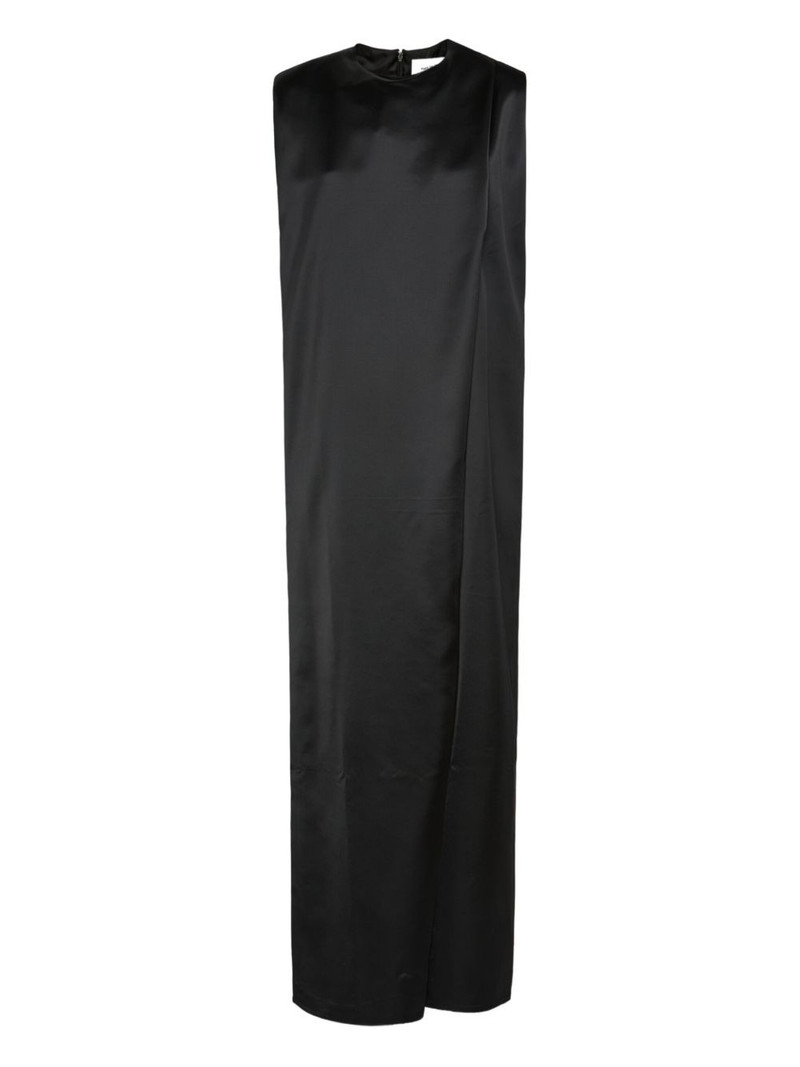 heavy wool satin maxi dress 1