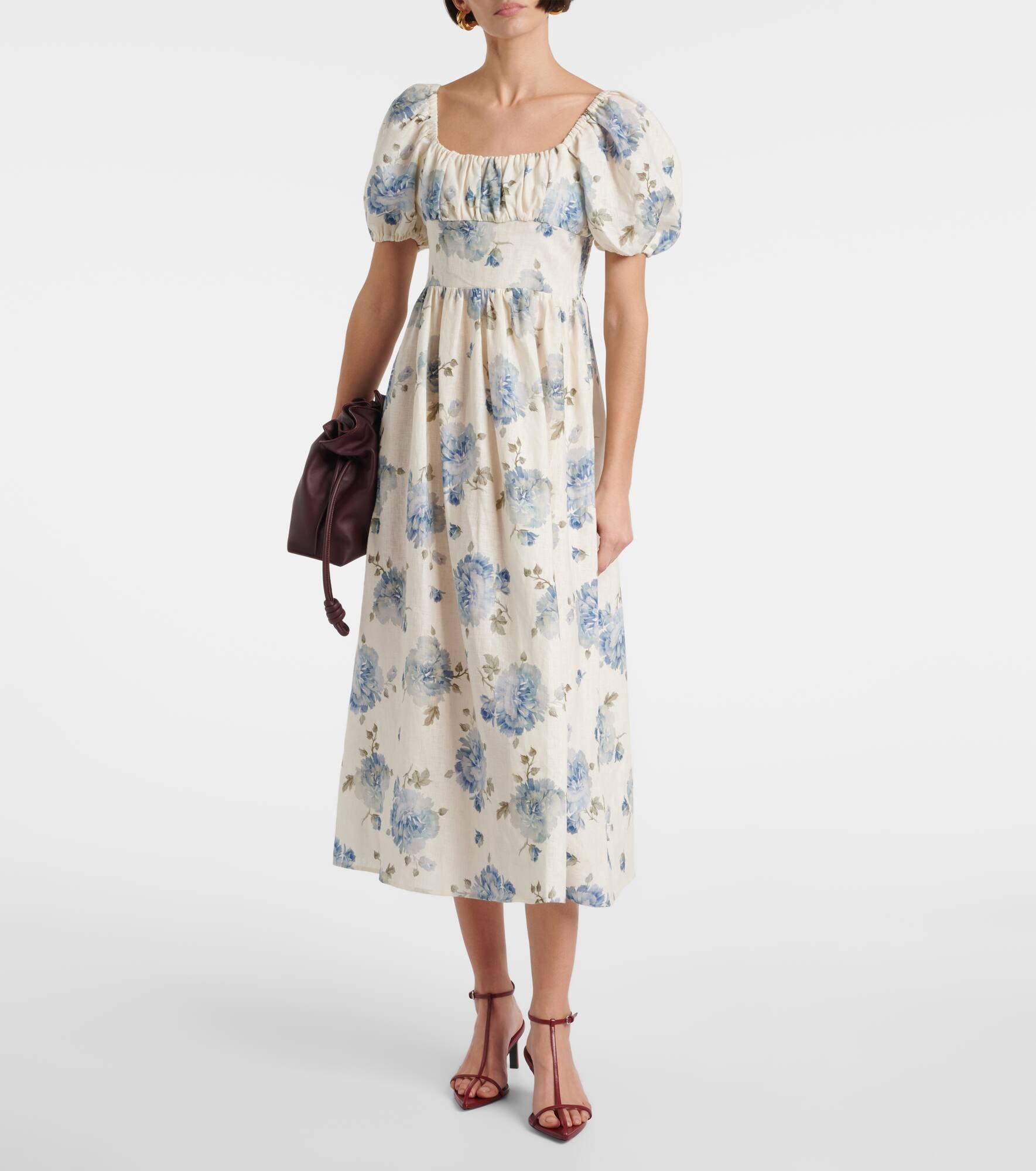 Dalia floral linen midi dress - 2