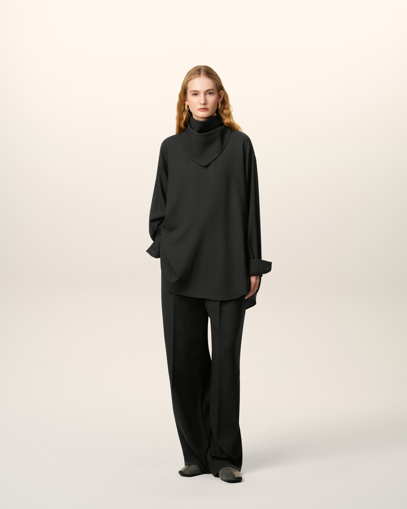 AMI Paris BLACK WOOL LONG SLEEVES BANDANA BLOUSE outlook