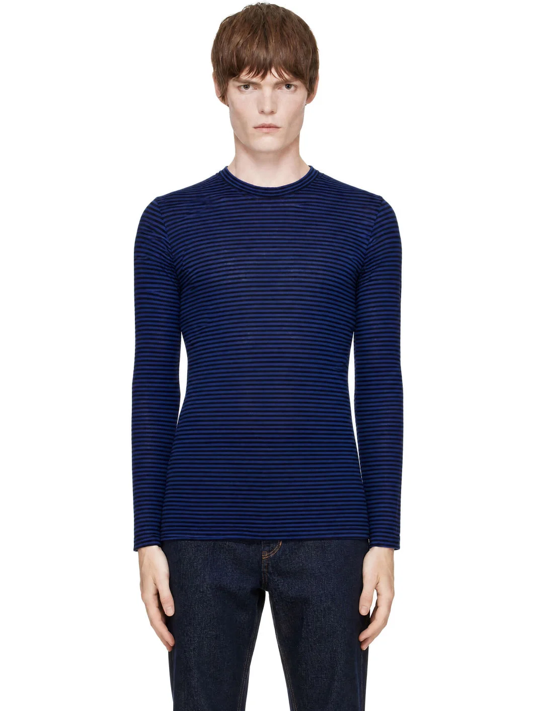 Blue Leighton Linen Long Sleeve T-shirt - 1