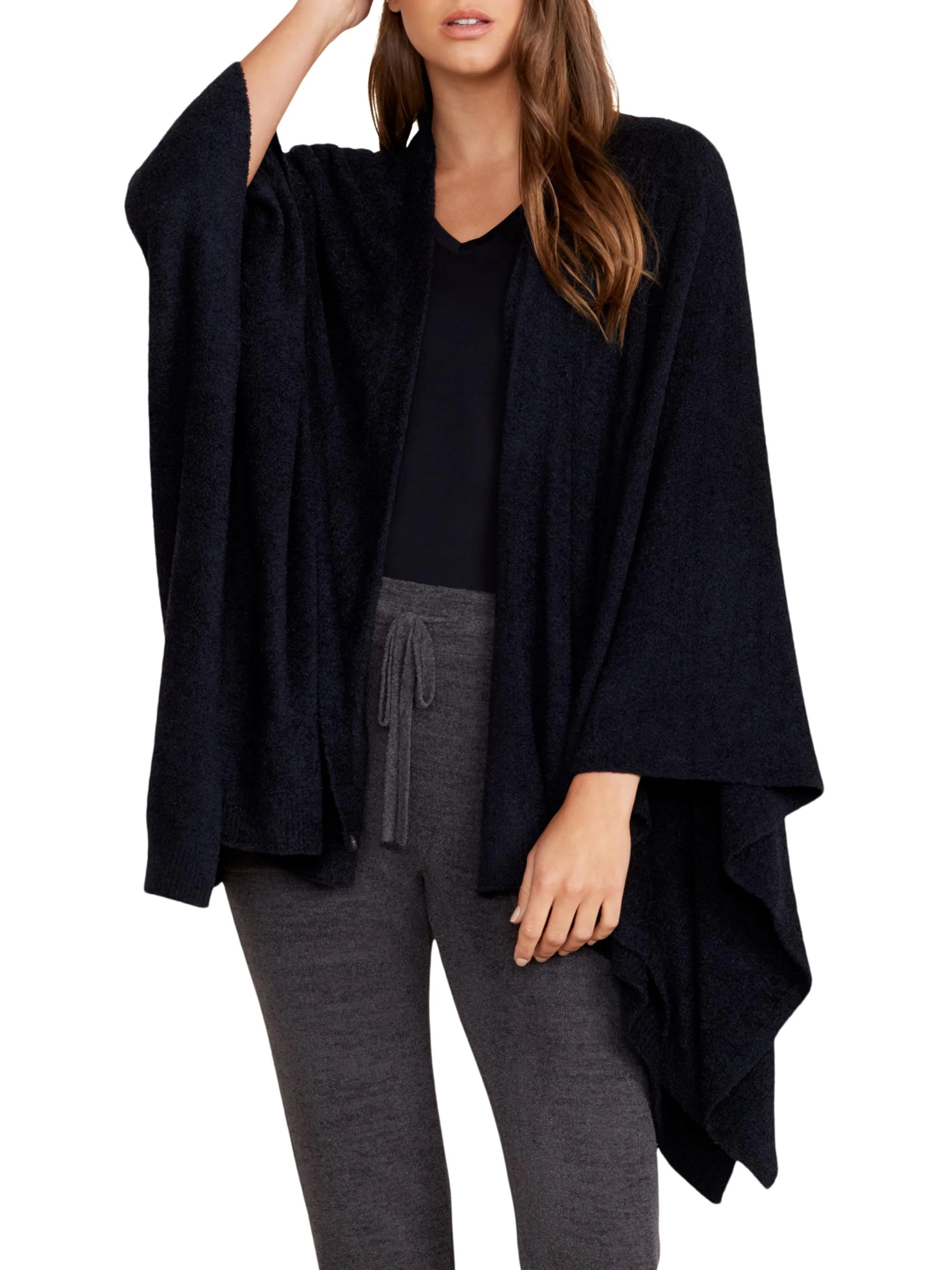 Women's CozyChic Lite Heathered Knit Cardigan - Black - 1