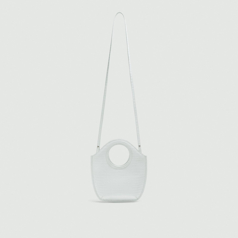 Mini Circle Bag in Embossed Leather 1