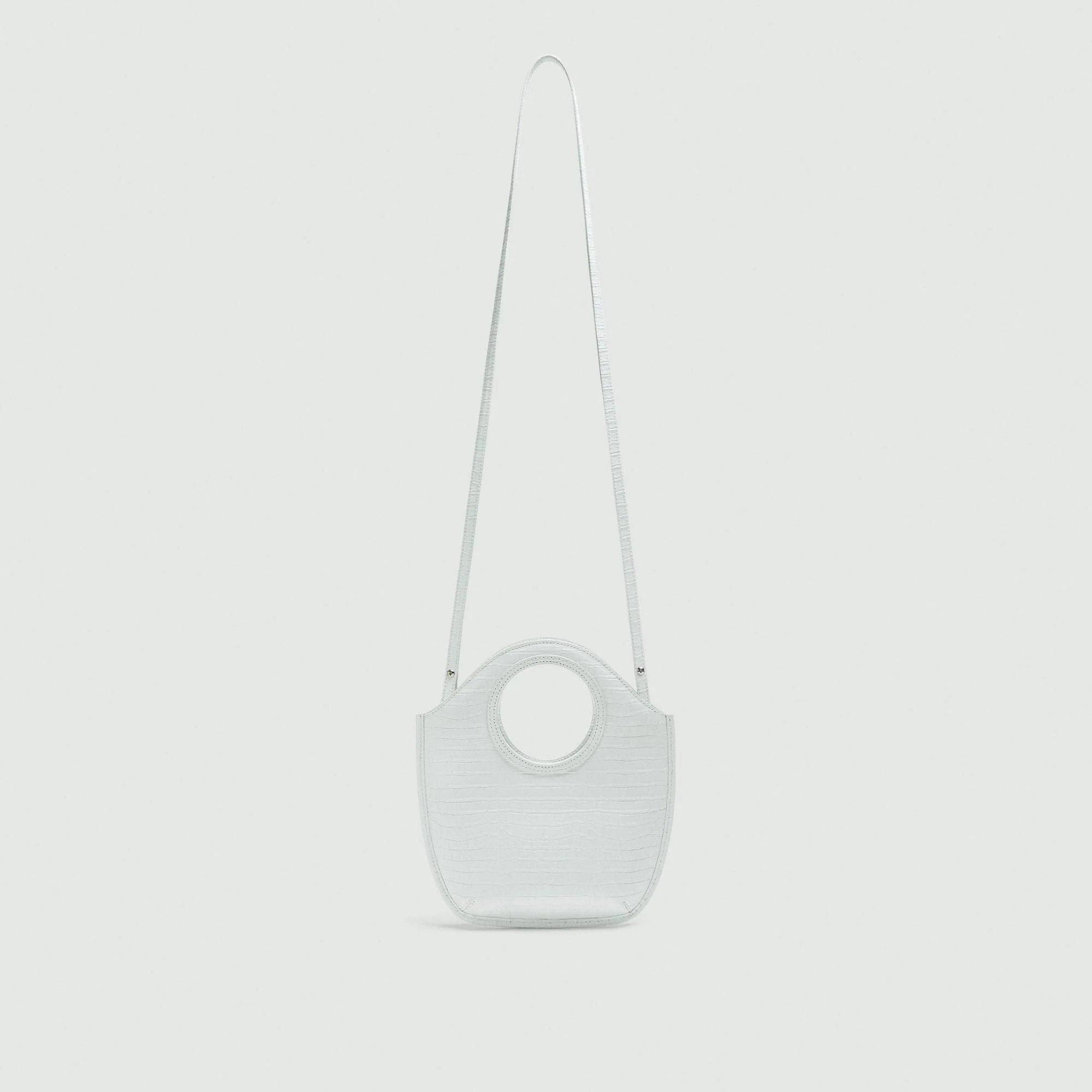 Mini Circle Bag in Embossed Leather - 1
