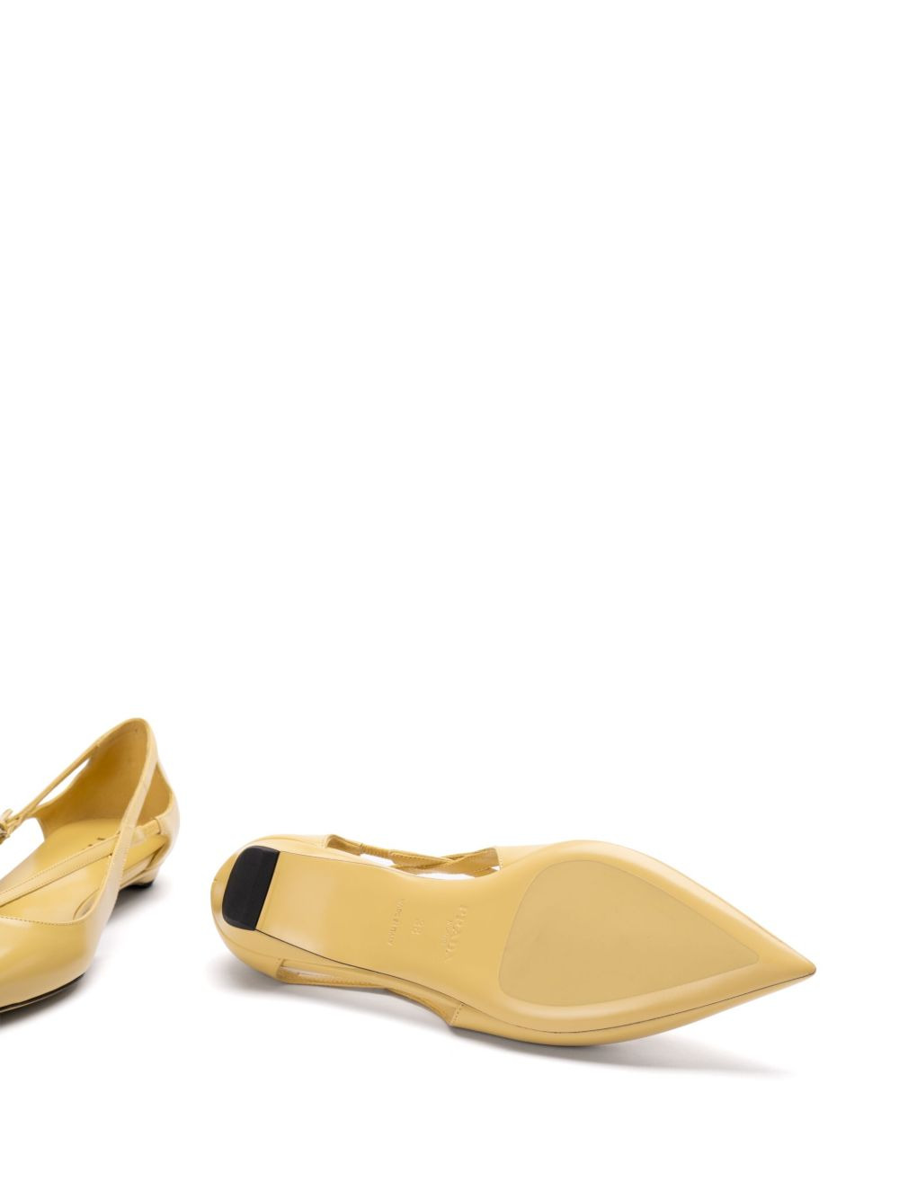 brushed-leather cut-out ballerina shoes - 5
