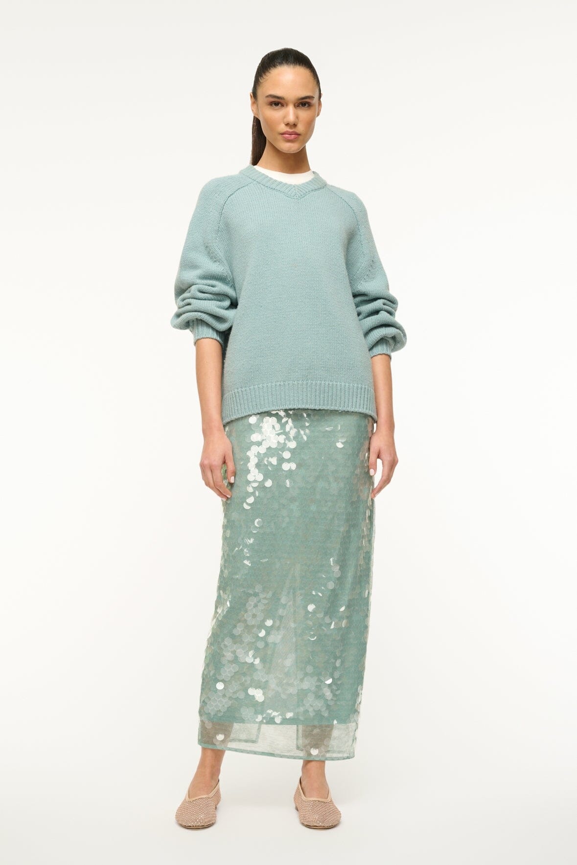 STAUD WILSON SWEATER MIST - 5