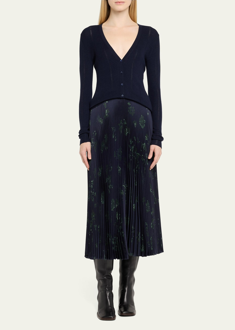GABRIELA HEARST Lillian Slim V-Neck Wool Cardigan outlook
