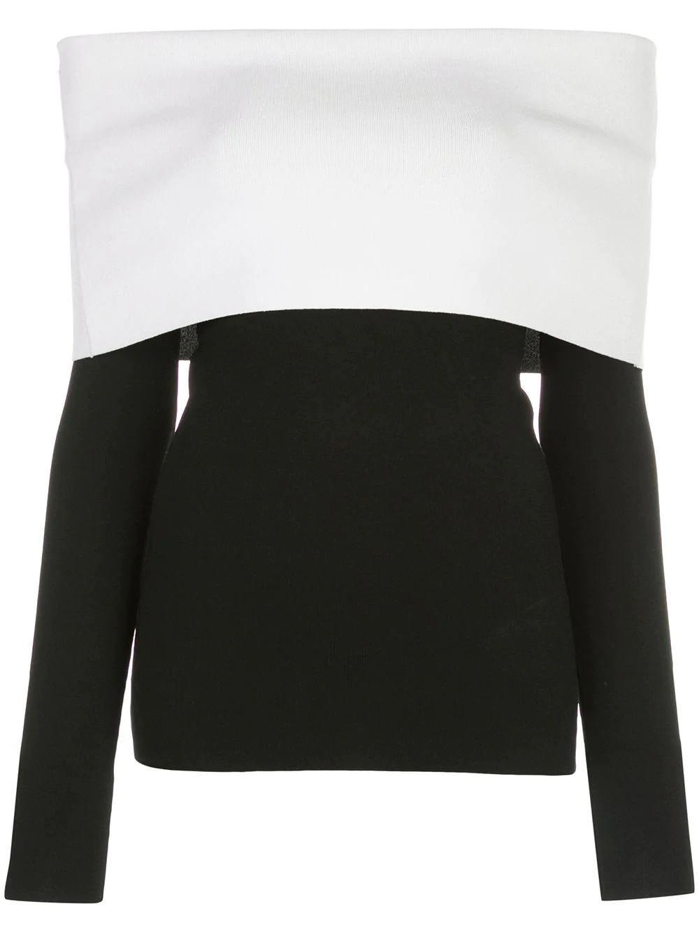 two-tone off-the-shoulder top - 1