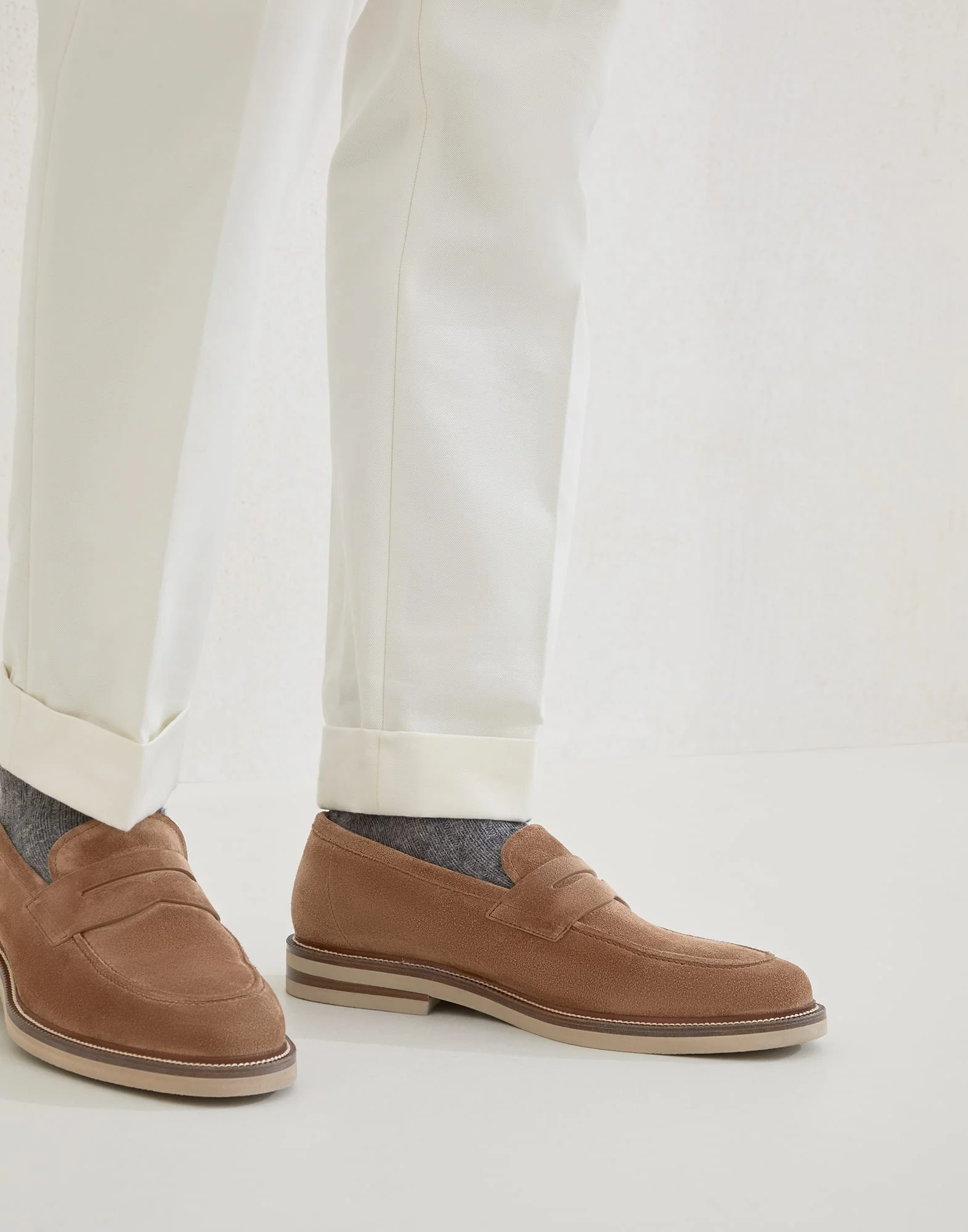 Brunello Cucinelli Reversed Calfskin Lightweight Penny Loafers US 9 Brunello Cucinelli Suede penny loafers | REVERSIBLE main image 3