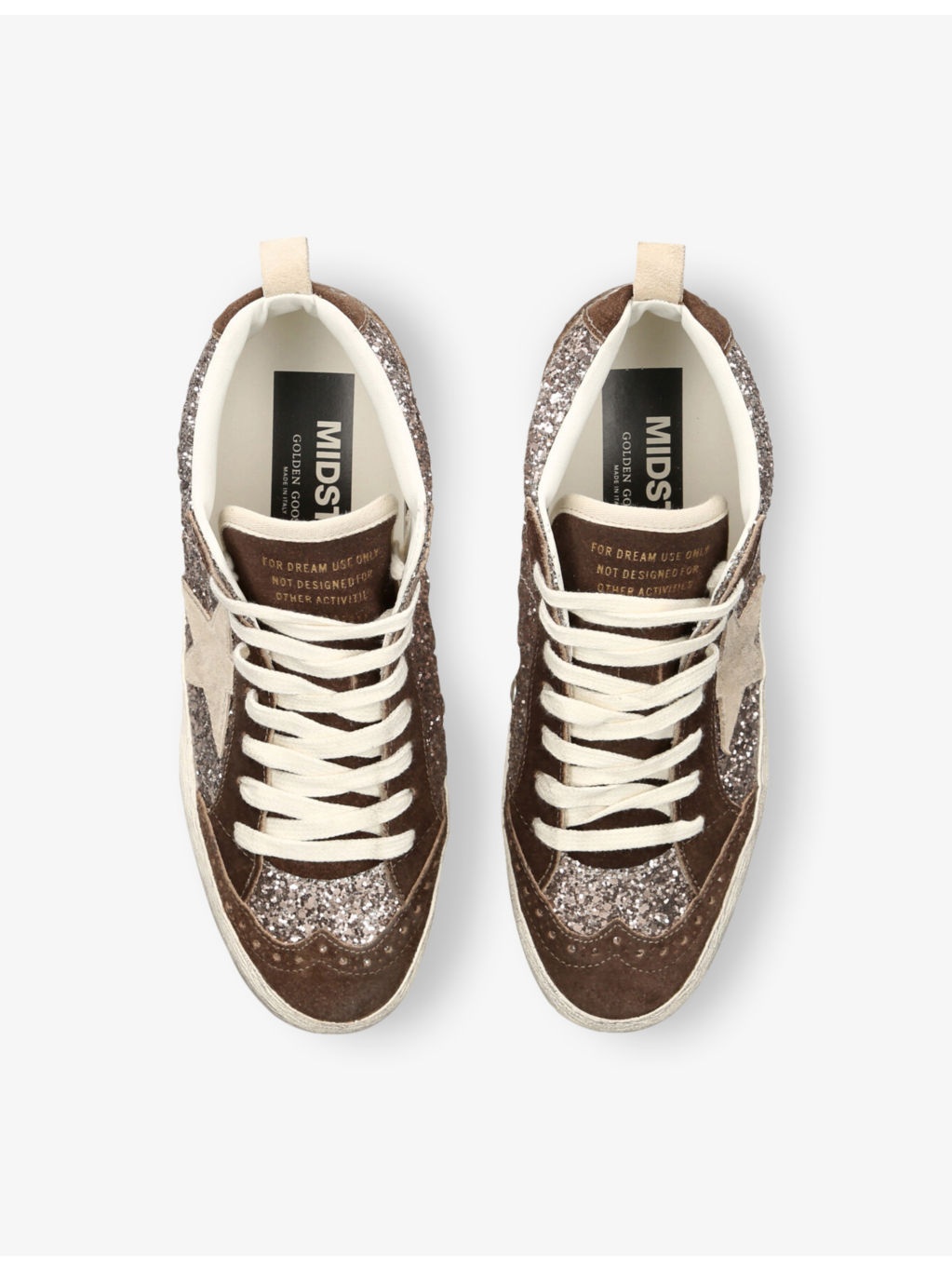 Midstar 82844 Glitter-Embellished Leather Mid-Rise Trainers - 2