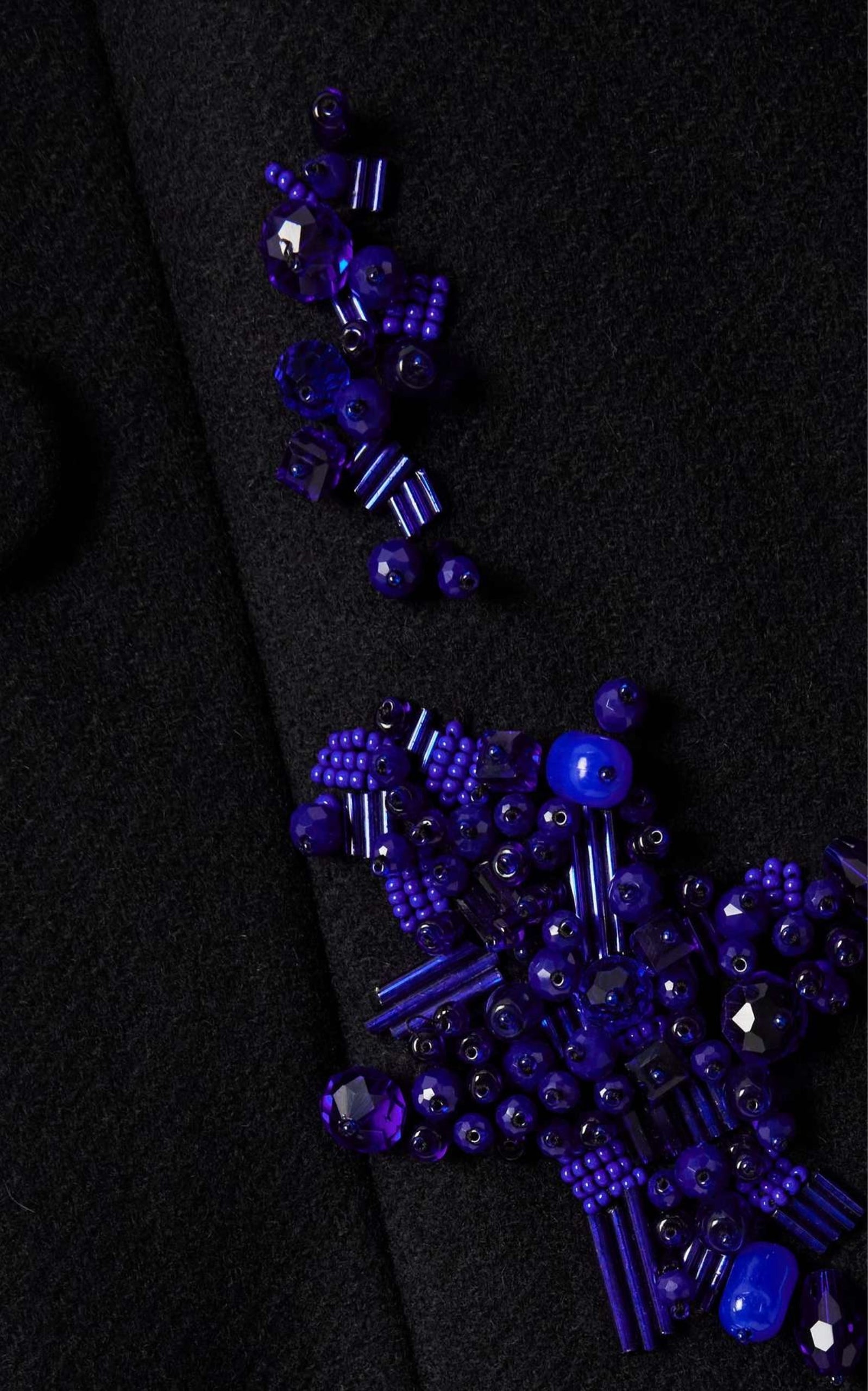 Rinky Embroidered Wool-Blend Cocoon Coat - 6