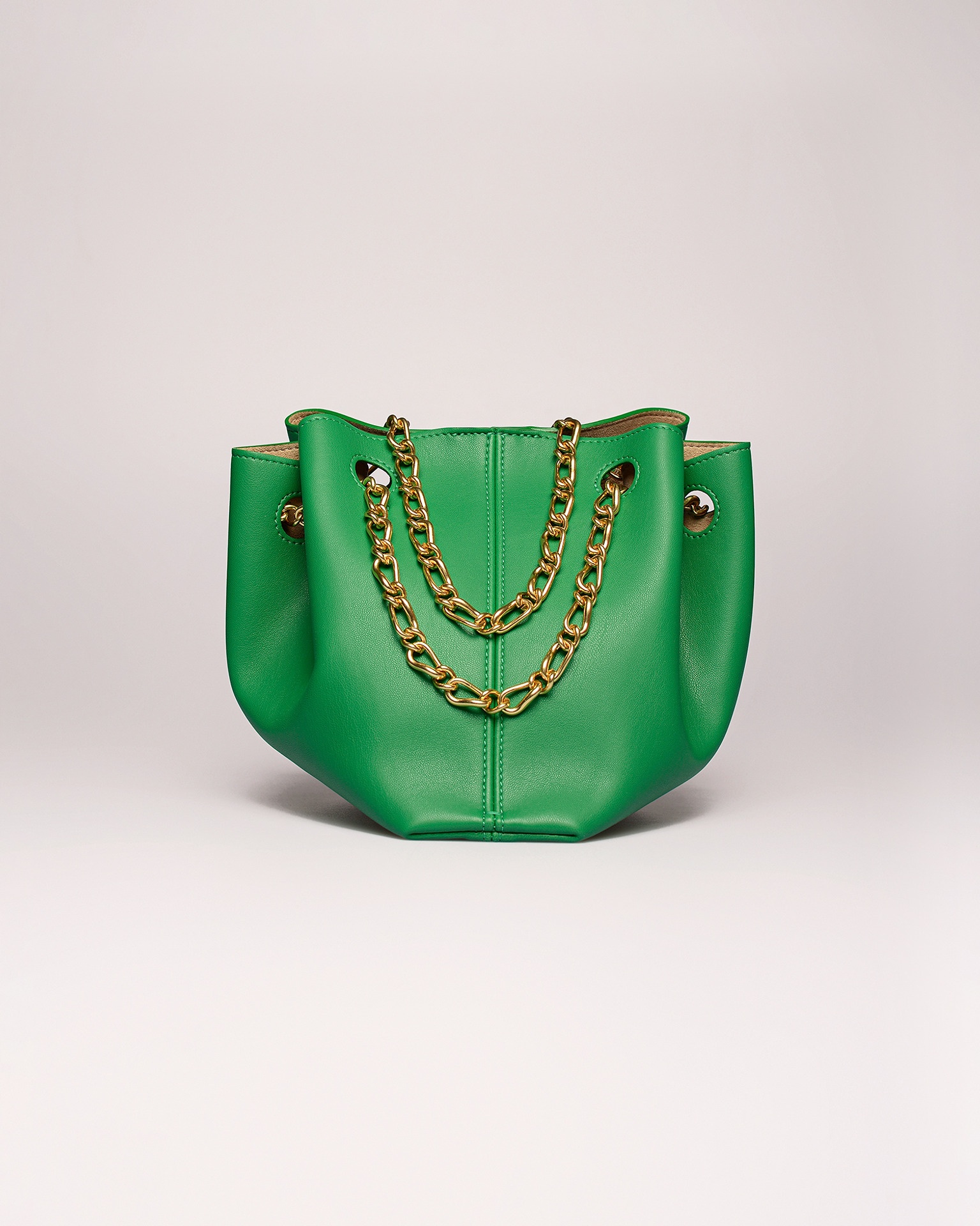 THE GATHER BUCKET - Vegan nappa bucket bag - Green - 1