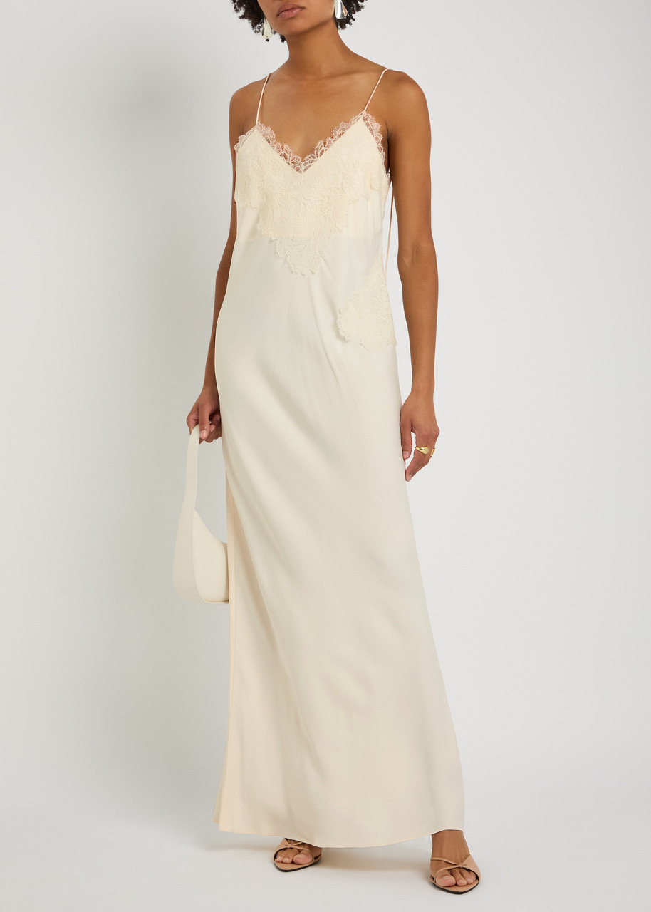 Rohe Lace-appliquéd Satin Maxi Slip Dress - 4