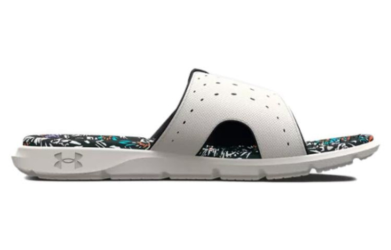 (WMNS) Under Armour Ignite 7 Graphic Footbed Slide 'Grey Mist Floral' 3026029-100 3