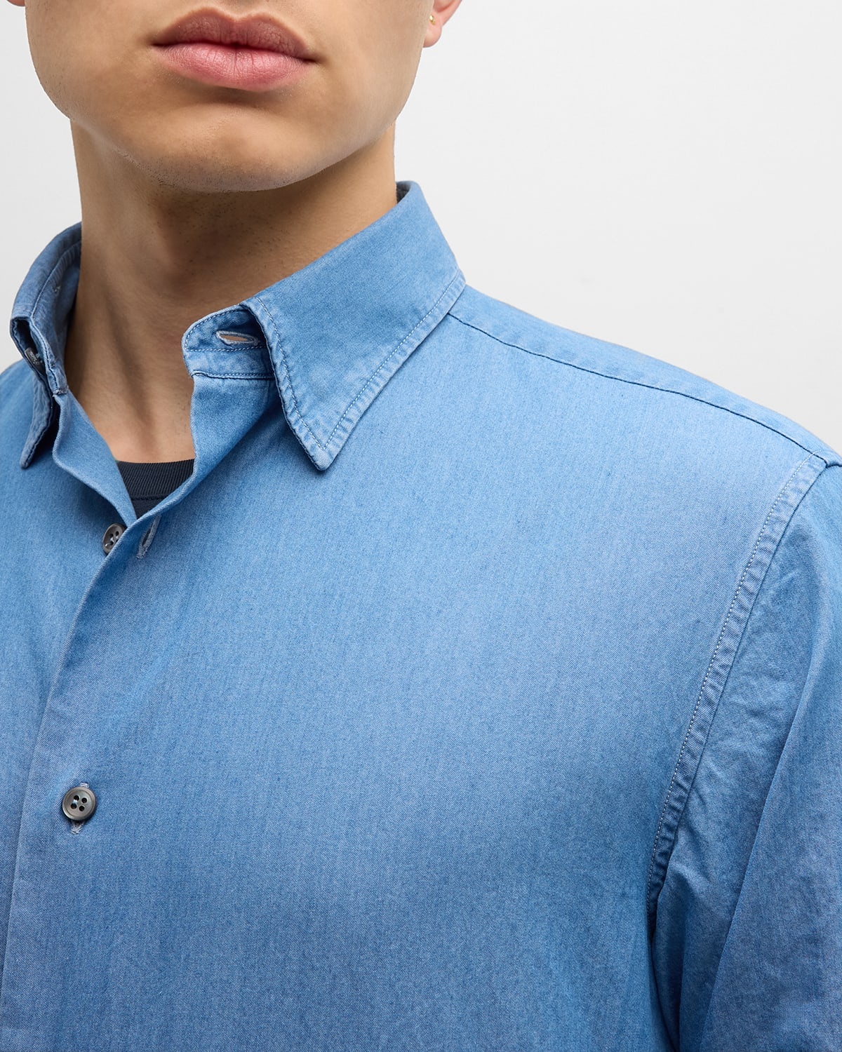 Men's Chambray Button-Down Shirt - 5