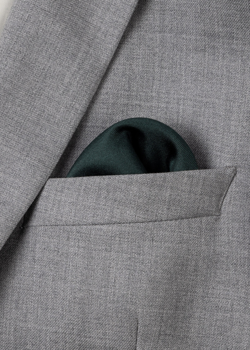 Paul Smith Dark Green 'Signature Stripe' Silk Pocket Square outlook